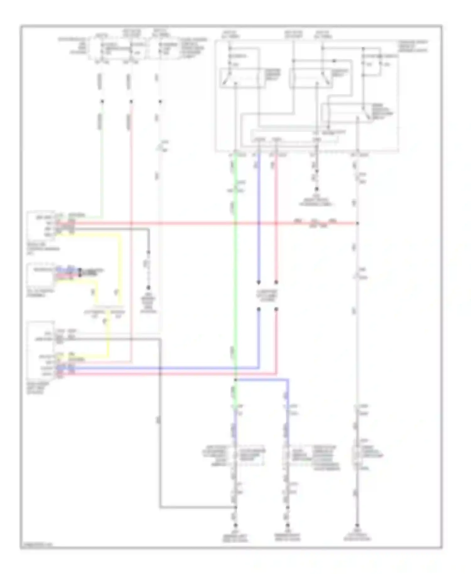 Wiring diagram rear window defogger relay for Nissan Pathfinder III facelift (2010-2014) (1 of 2)