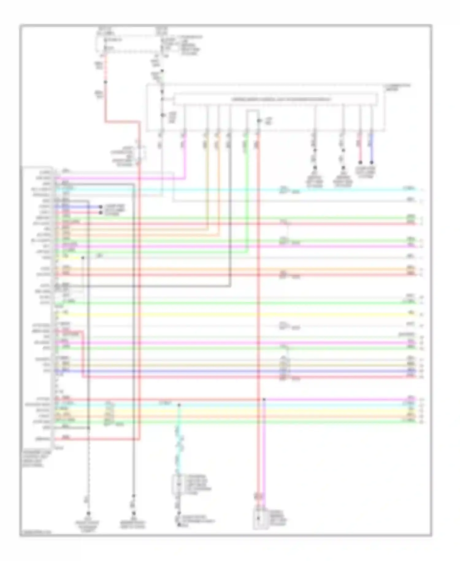 Wiring diagram right end of dash) for Nissan Pathfinder III facelift (2010-2014) (2 of 4)