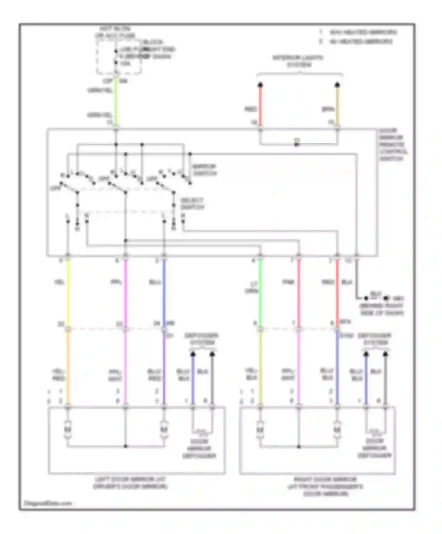Wiring diagram select switch for Nissan Pathfinder III facelift (2010-2014) (1 of 1)