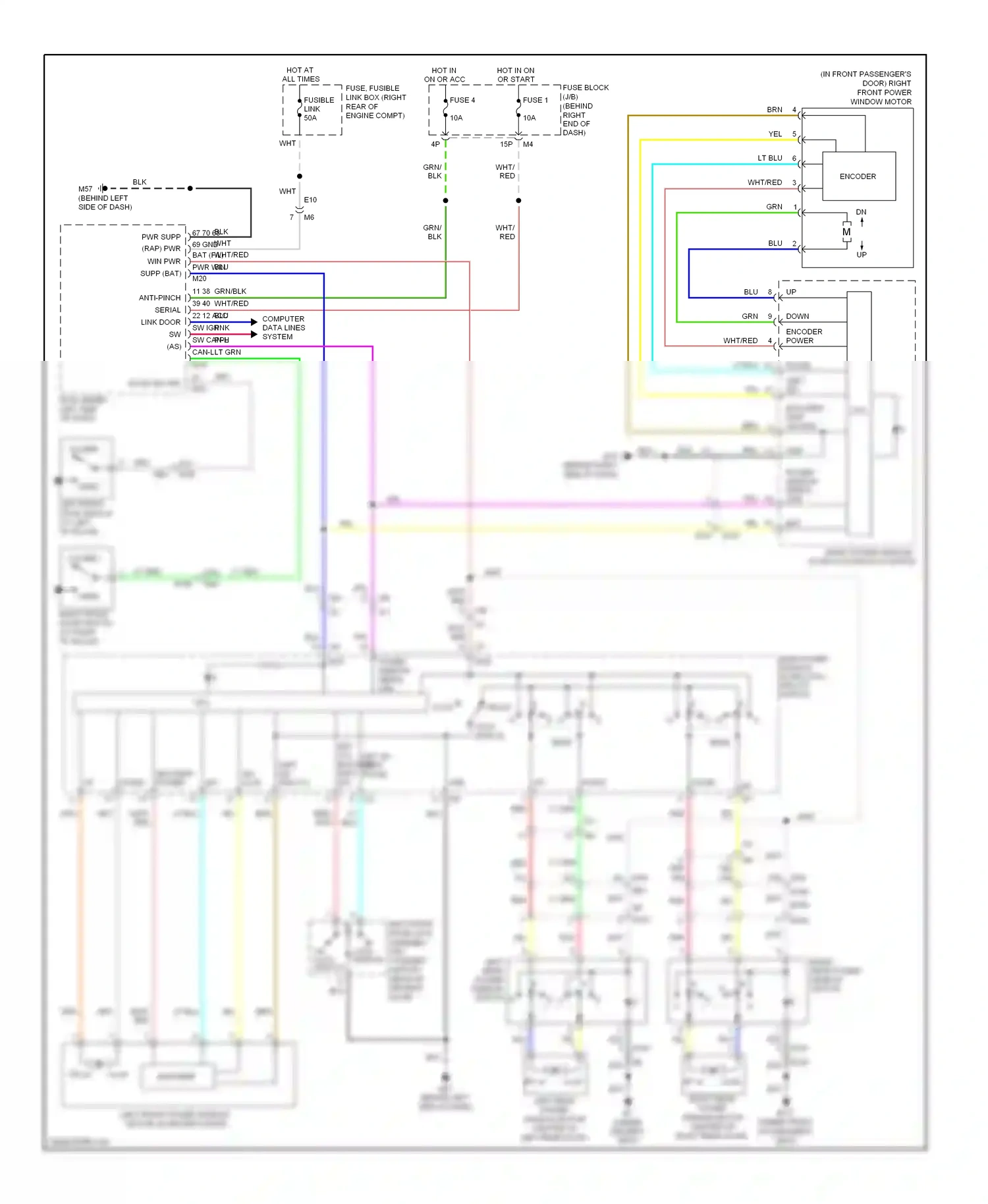 Wiring diagram up dn for Nissan Pathfinder III facelift (2010-2014) (1 of 1)