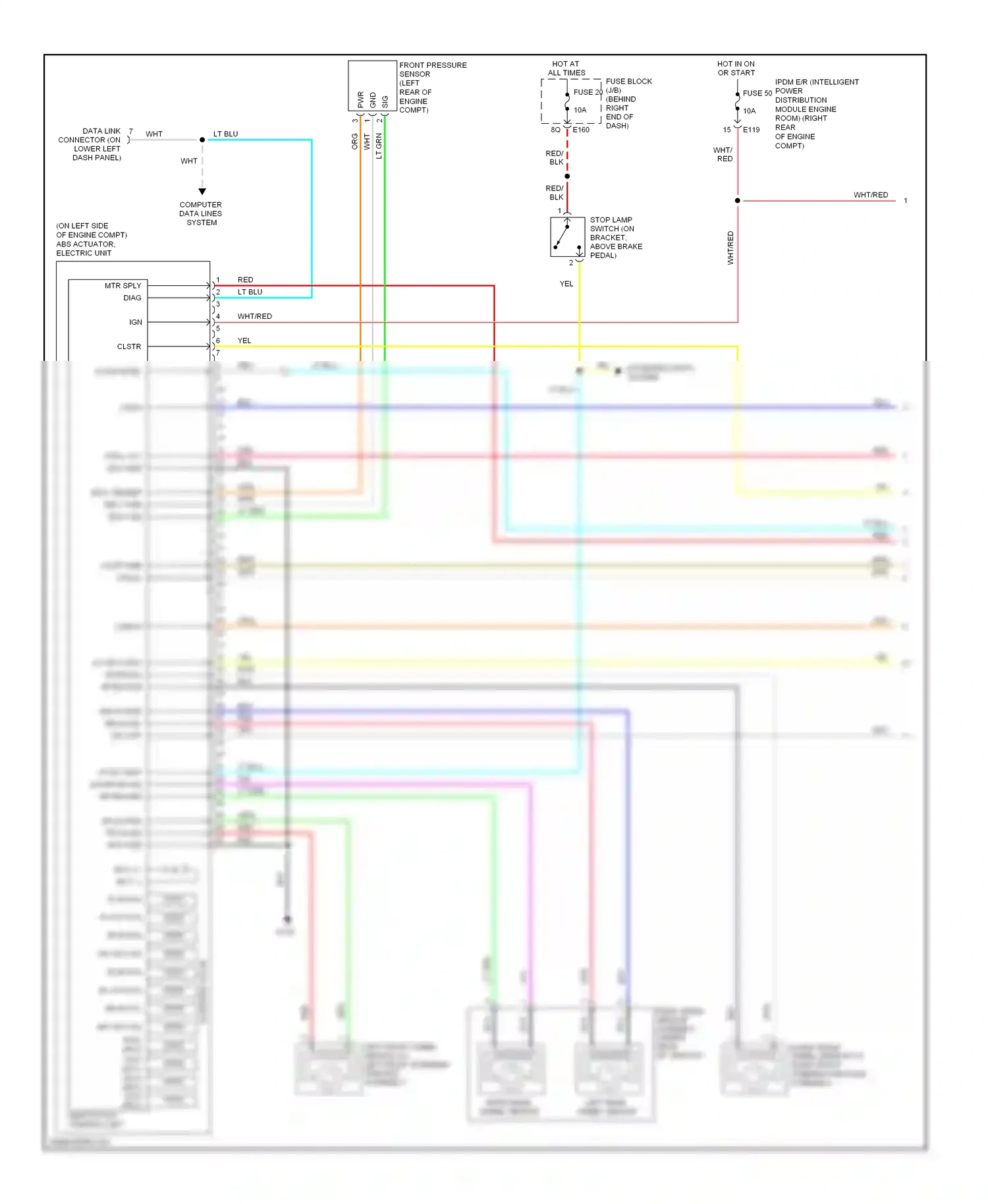 Wiring diagram abs/tcs/vdc control unit for Nissan Pathfinder III (2004-2010) (2 of 3)