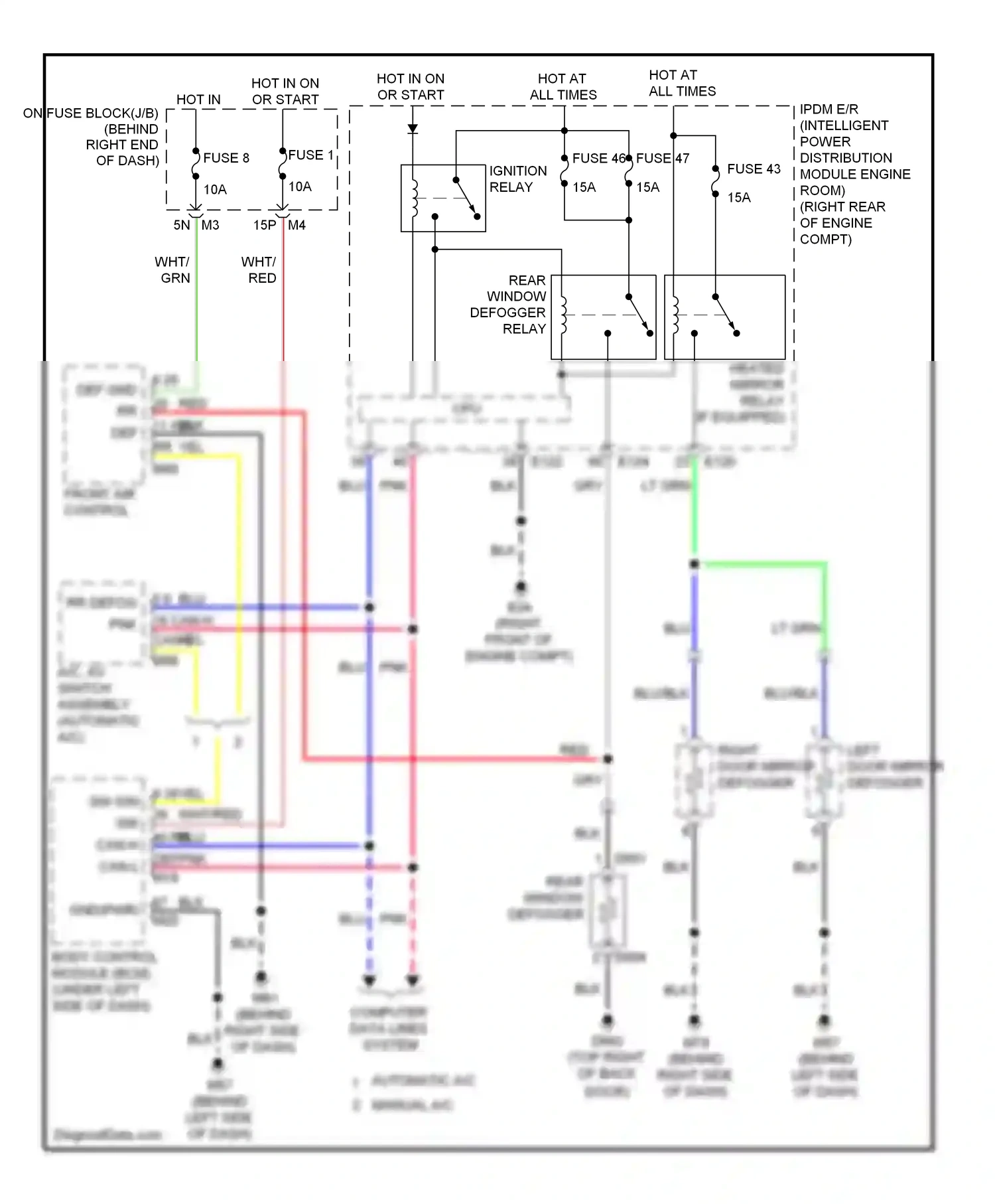 Wiring diagram blu for Nissan Pathfinder III (2004-2010) (15 of 72)