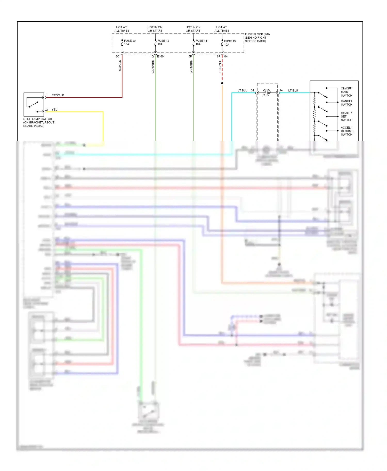 Wiring diagram coast/ set switch for Nissan Pathfinder III (2004-2010) (1 of 1)