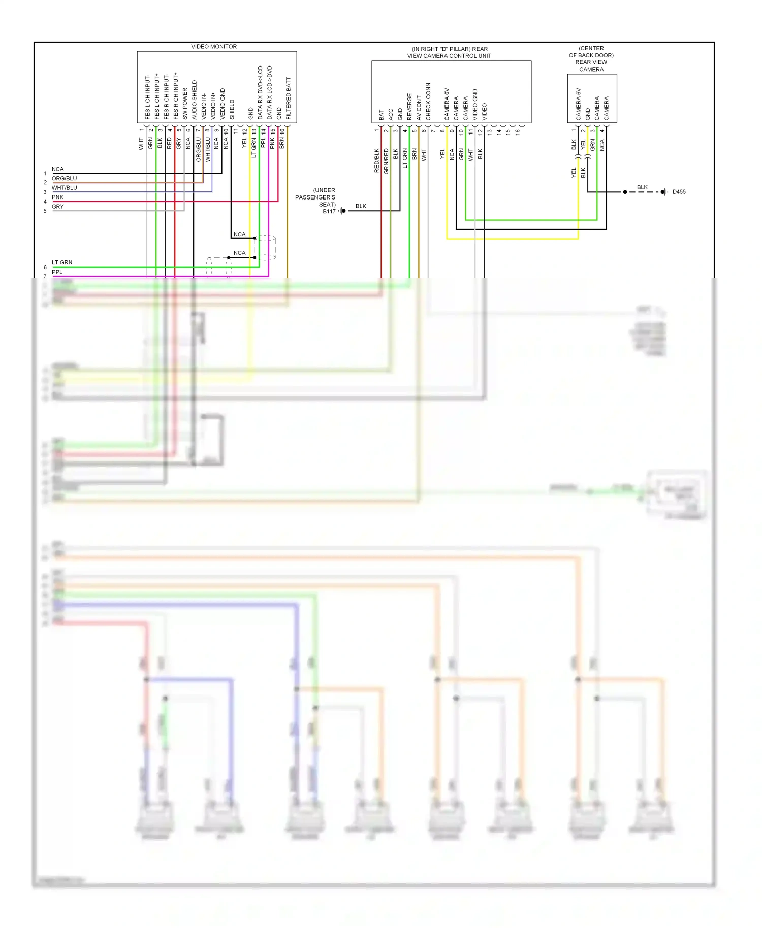 Wiring diagram data rx dvd->lcd for Nissan Pathfinder III (2004-2010) (1 of 2)