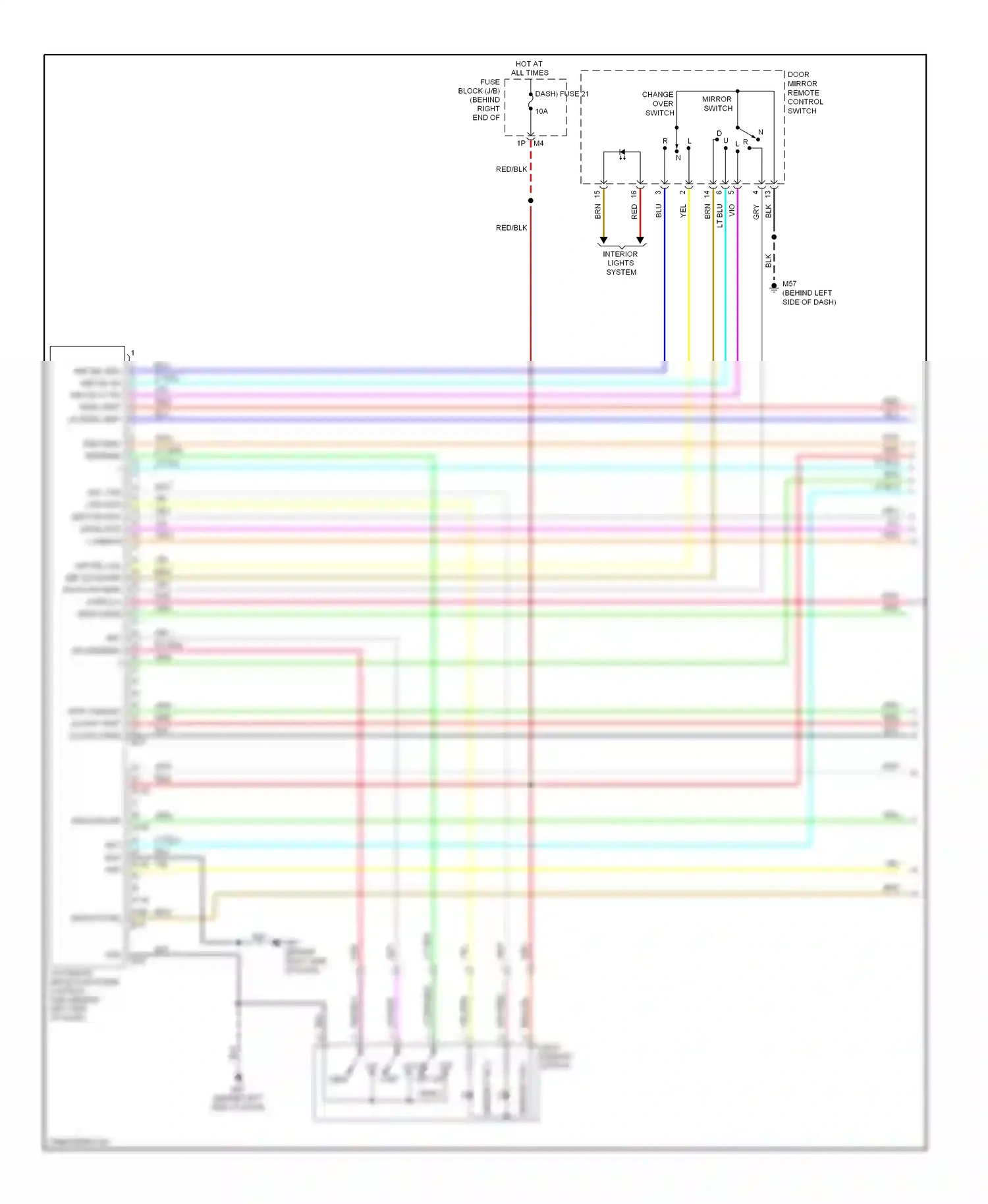 Wiring diagram seat memory switch for Nissan Pathfinder III (2004-2010) (1 of 1)