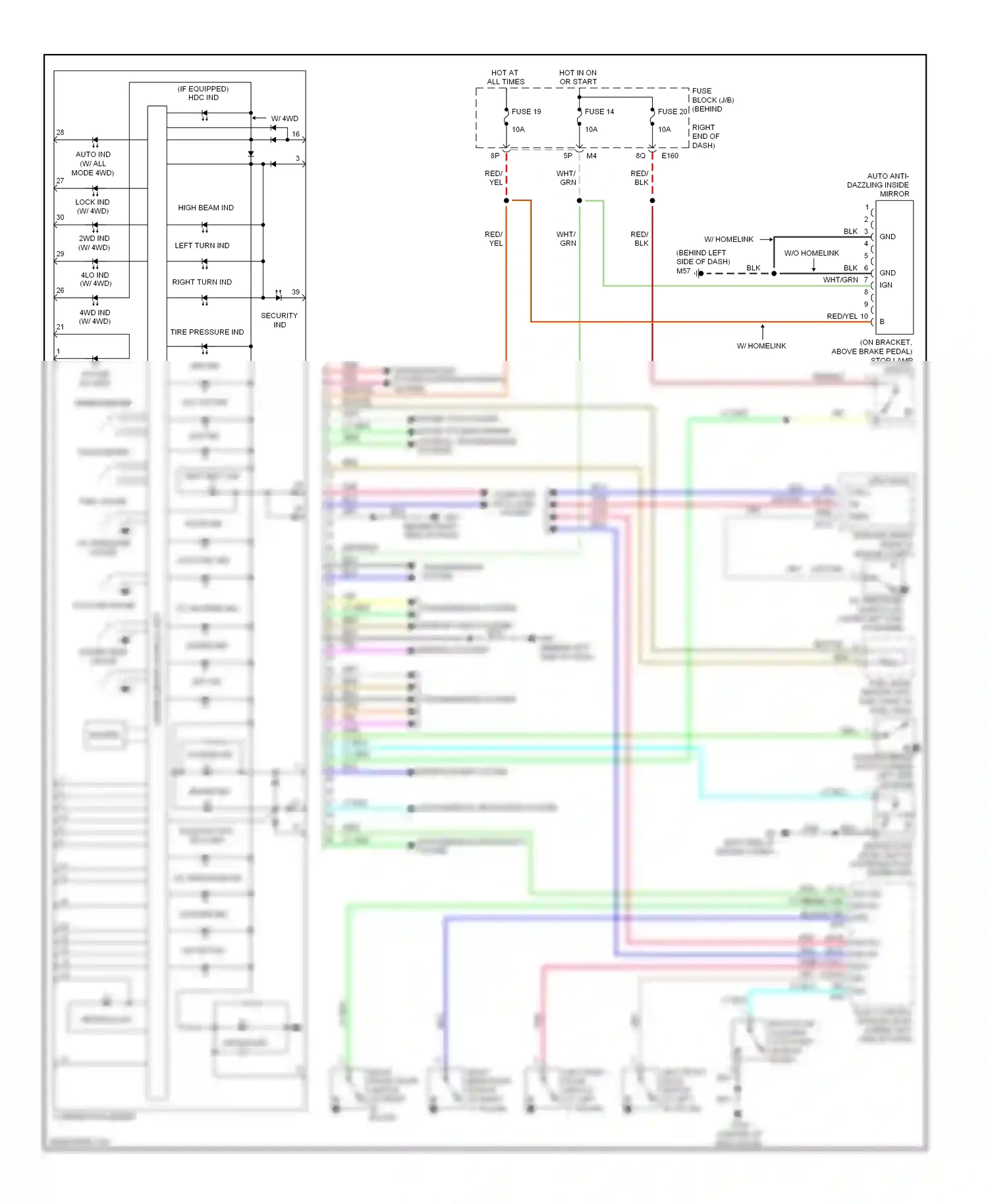 Wiring diagram warning systems for Nissan Pathfinder III (2004-2010) (2 of 2)