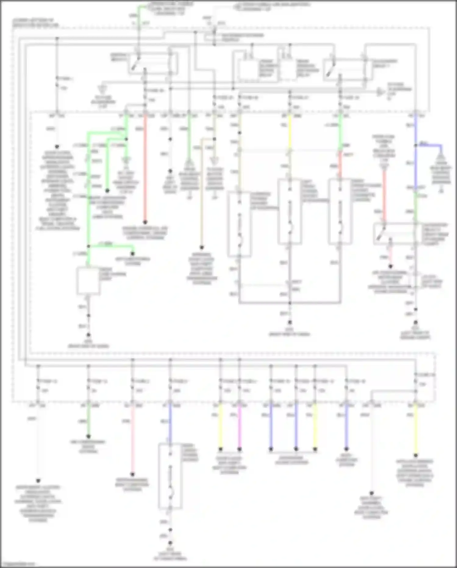 Pathfinder Nissan IV facelift (2016-2020): Power distribution circuit (2 of 4)