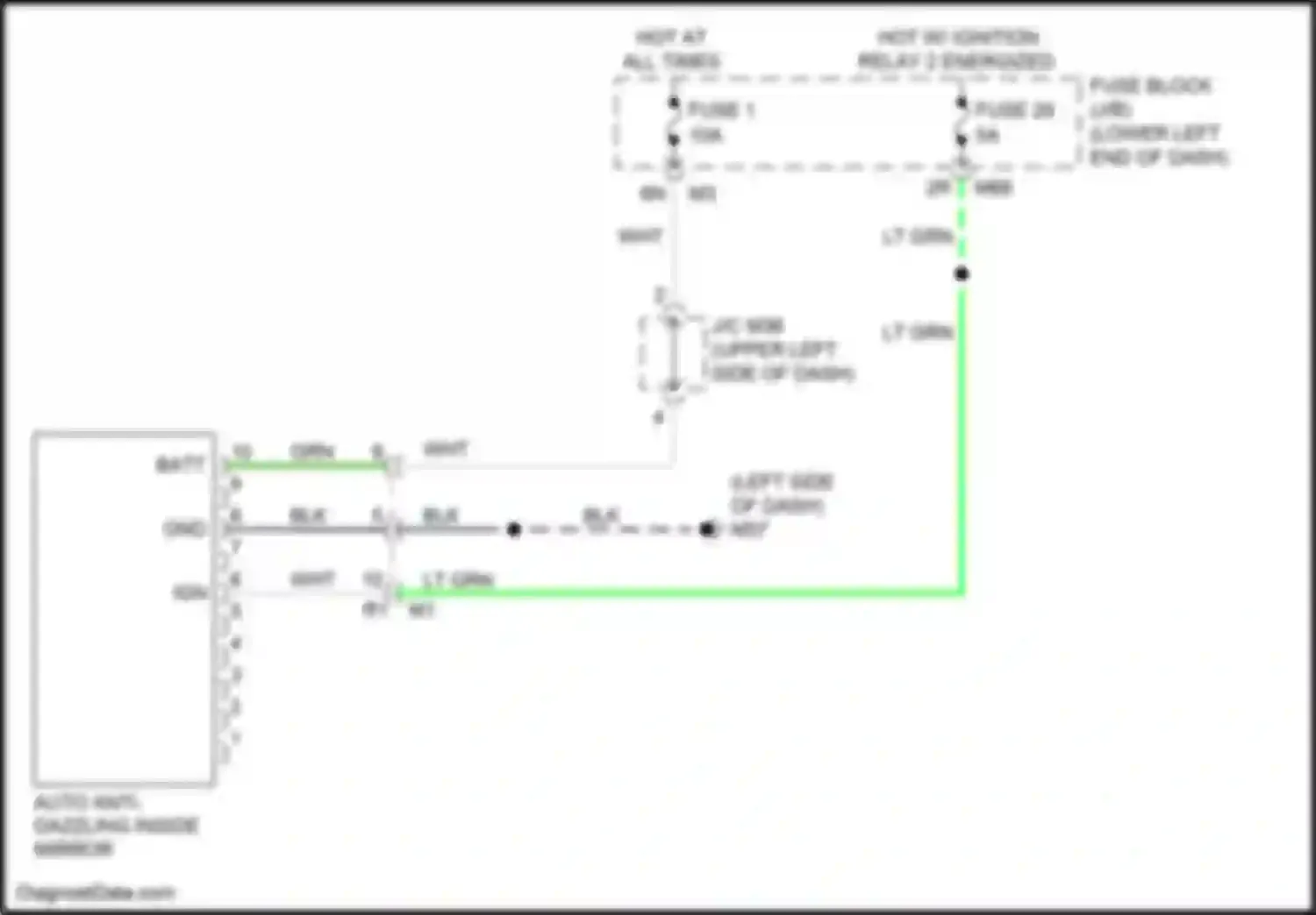 Car Wiring Diagrams for Pathfinder Nissan IV facelift (2016-2020): Auto anti-dazzling inside mirror circuit