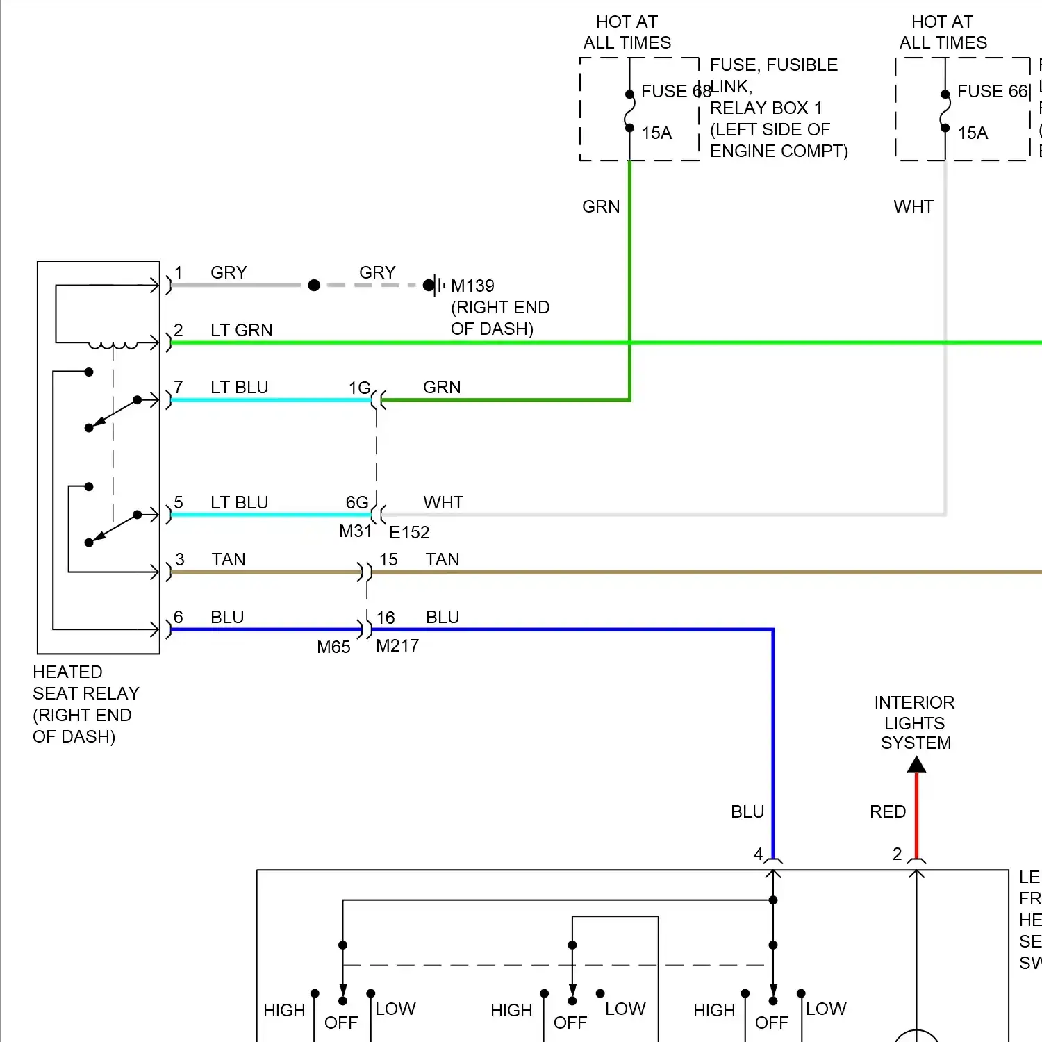 demo - Heated seats circuit (1 of 2) Heated seats circuit (1 of 2)