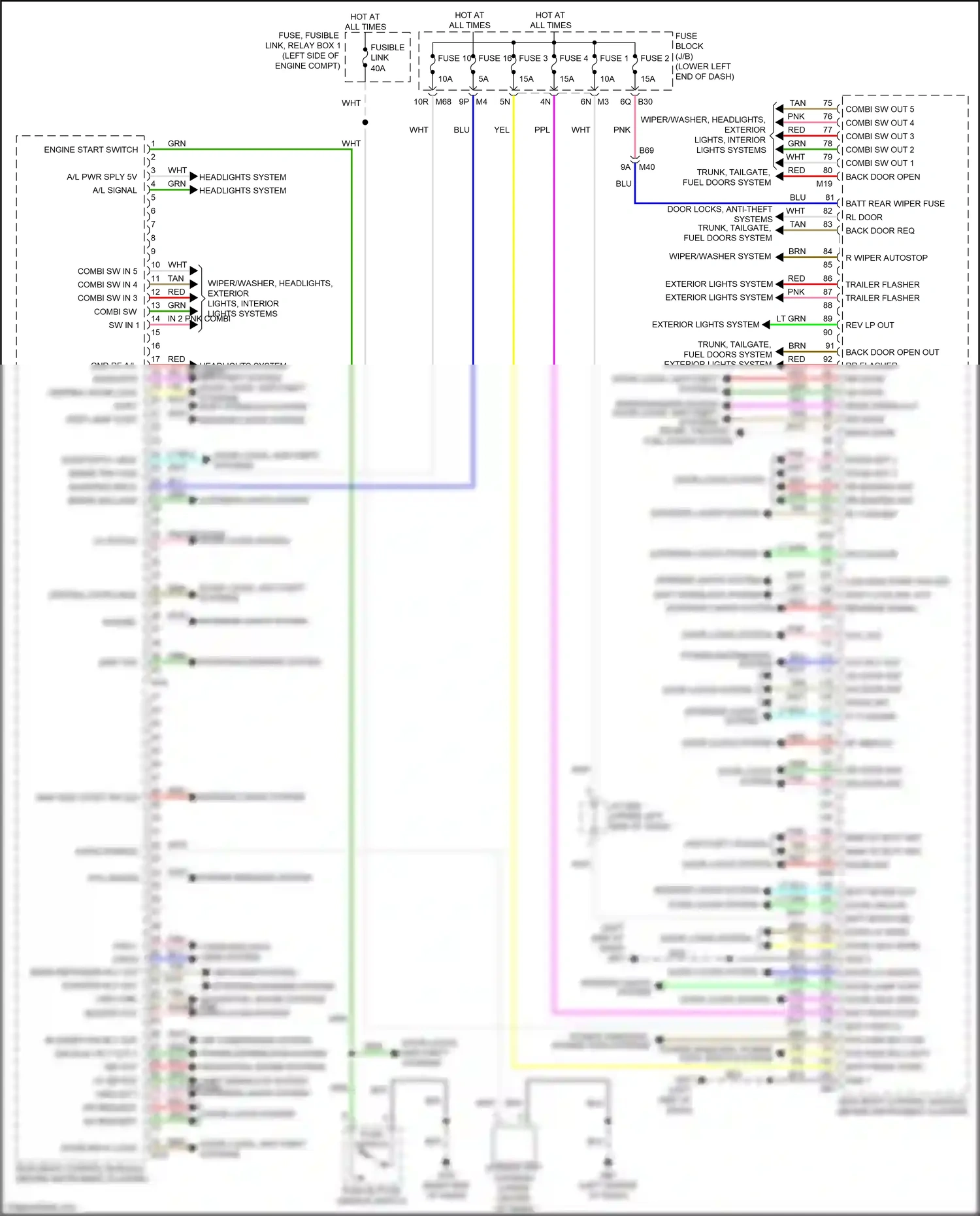 Nissan Pathfinder IV facelift (2016-2020) dr request sw wiring diagram  (1 of 2)