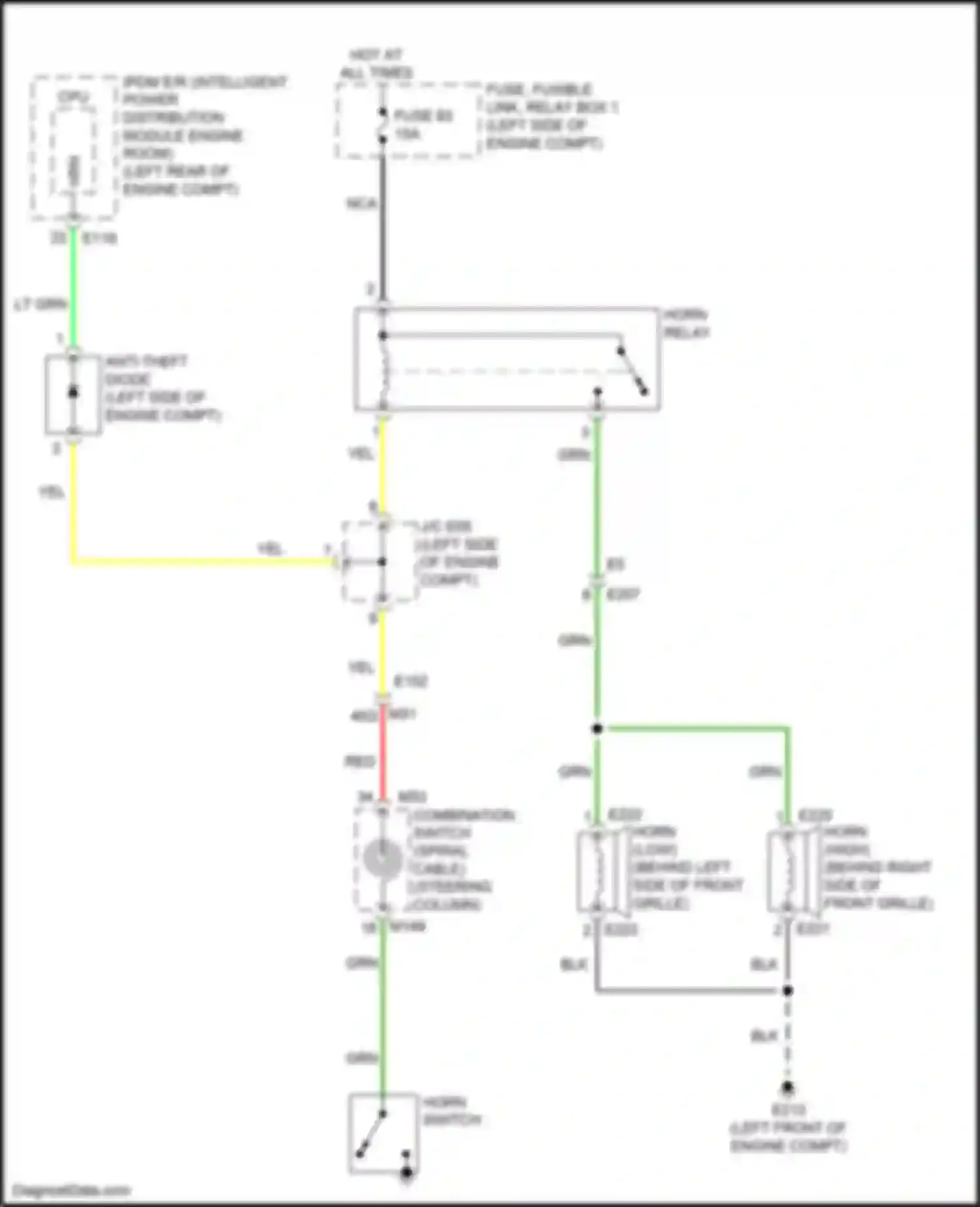 Wiring diagram fuse 63 for Nissan Pathfinder IV facelift (2016-2020) (2 of 3)