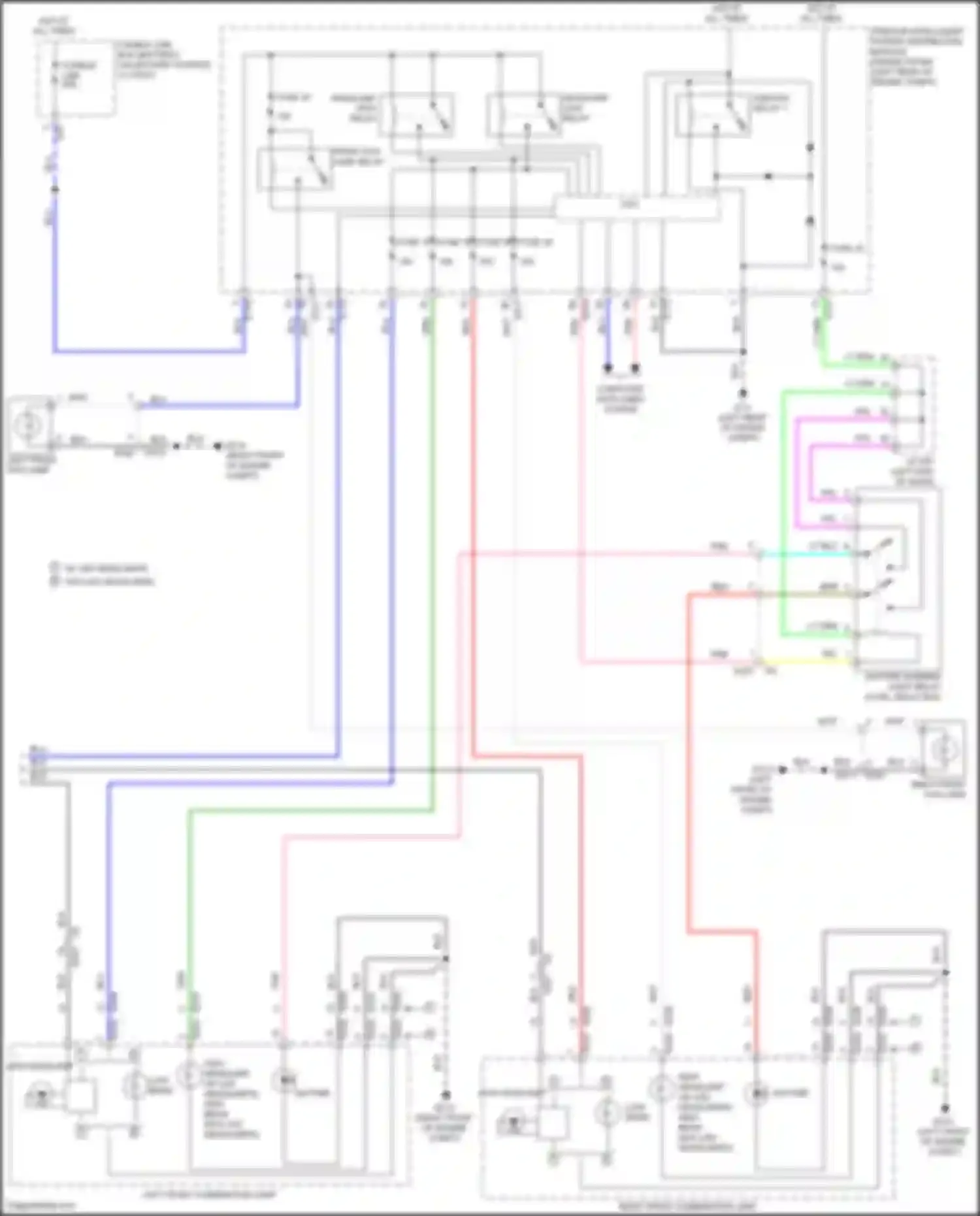 Wiring diagram headlamp low relay for Nissan Pathfinder IV facelift (2016-2020) (1 of 2)