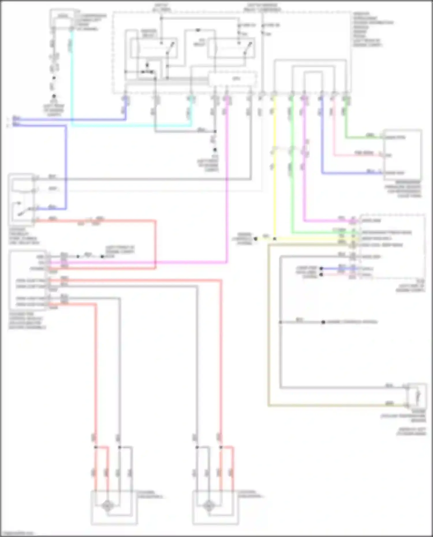 Wiring diagram hot w/ ignition relay 1 energized for Nissan Pathfinder IV facelift (2016-2020) (2 of 7)