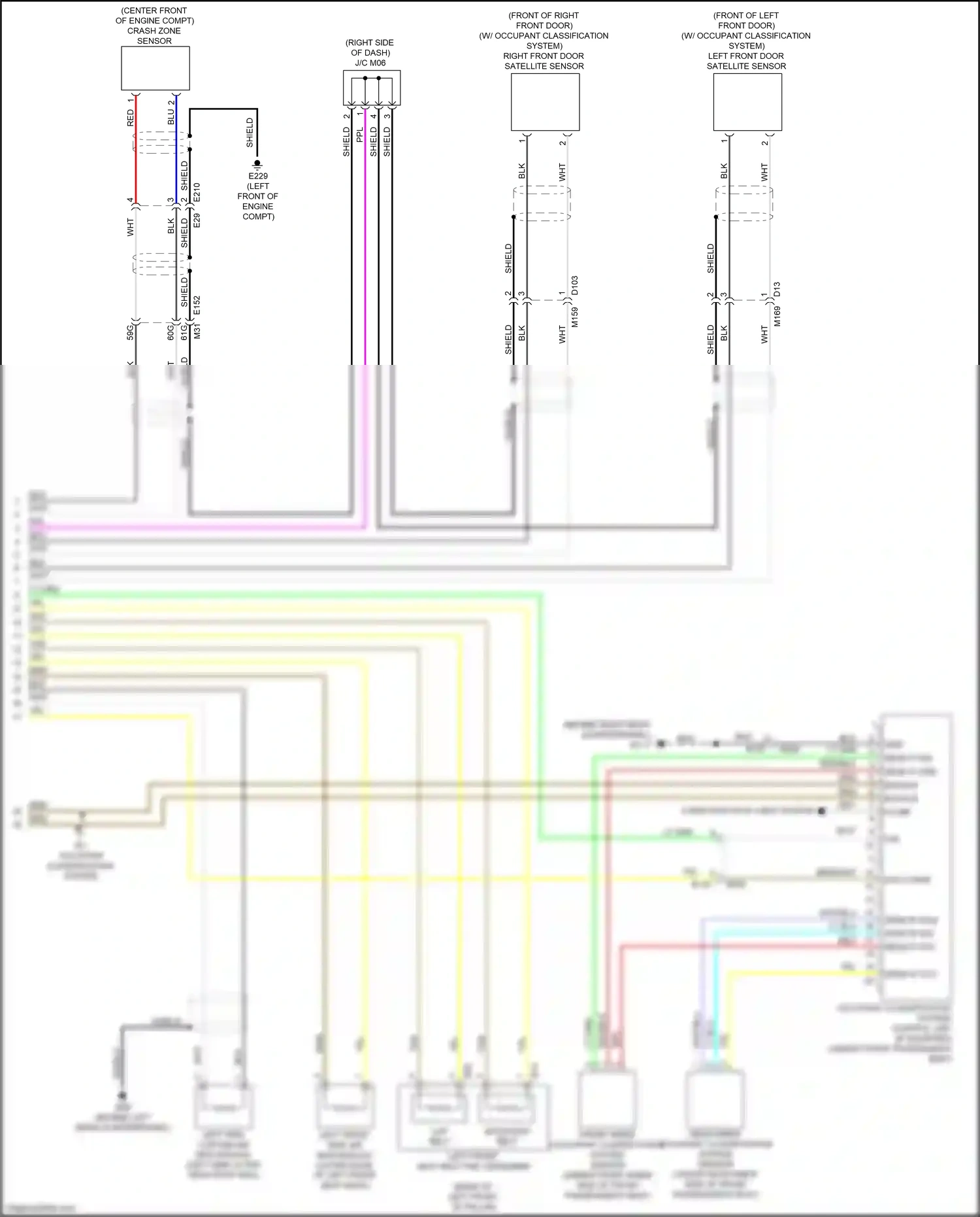 Nissan Pathfinder IV facelift (2016-2020) left front door satellite sensor wiring diagram  (1 of 1)