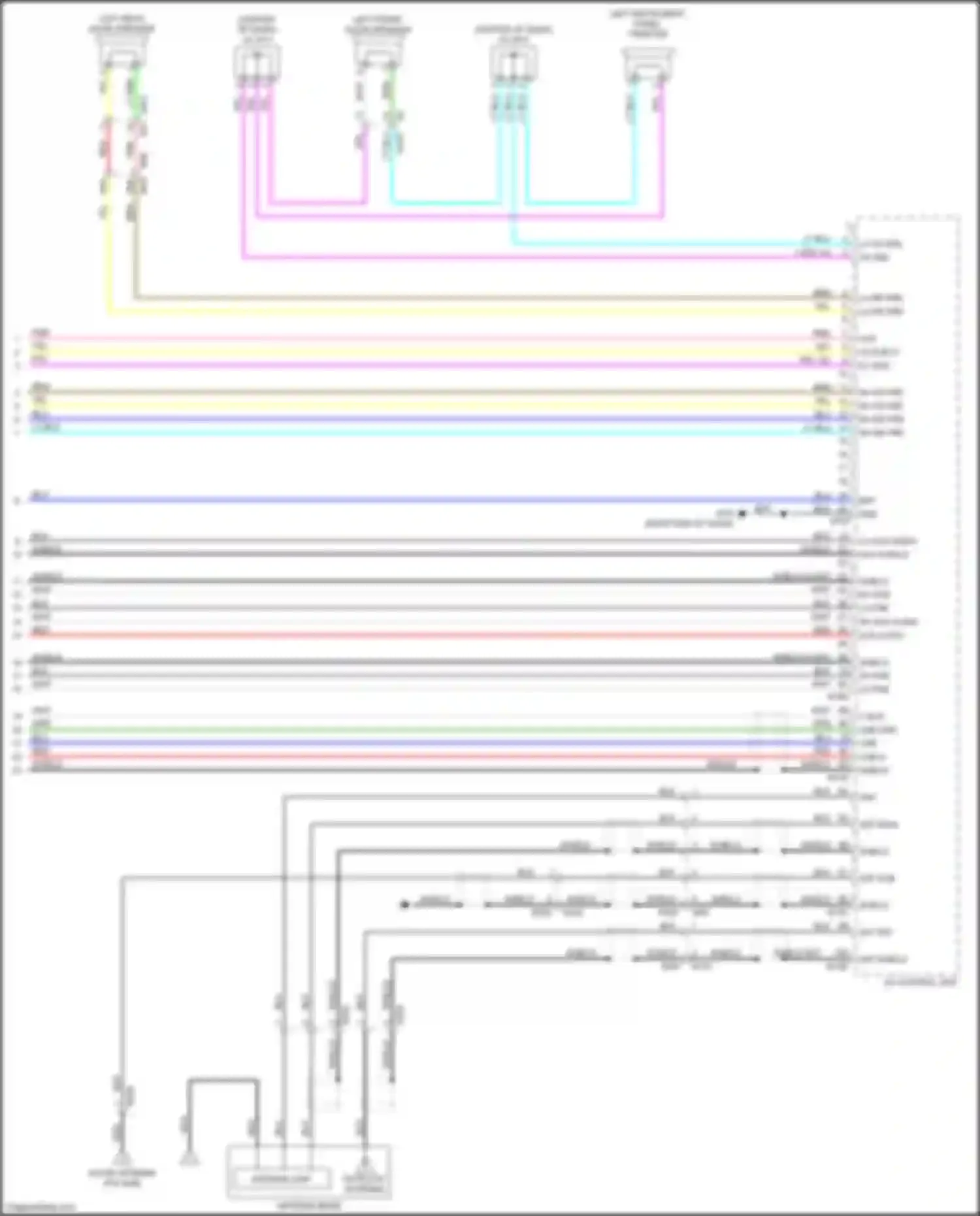 Wiring diagram left instrument panel tweeter for Nissan Pathfinder IV facelift (2016-2020) (2 of 4)