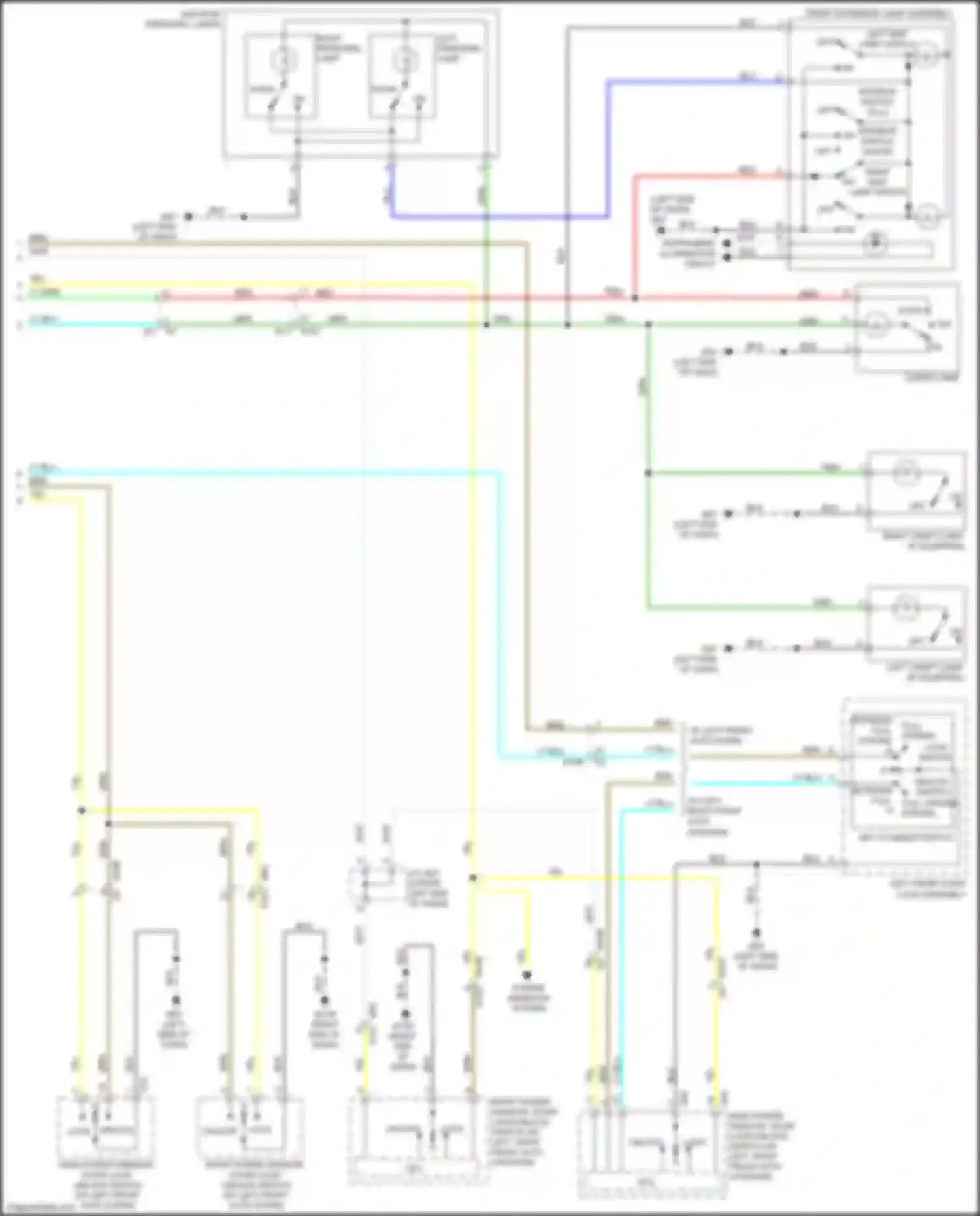 Wiring diagram left personal lamp for Nissan Pathfinder IV facelift (2016-2020) (1 of 1)