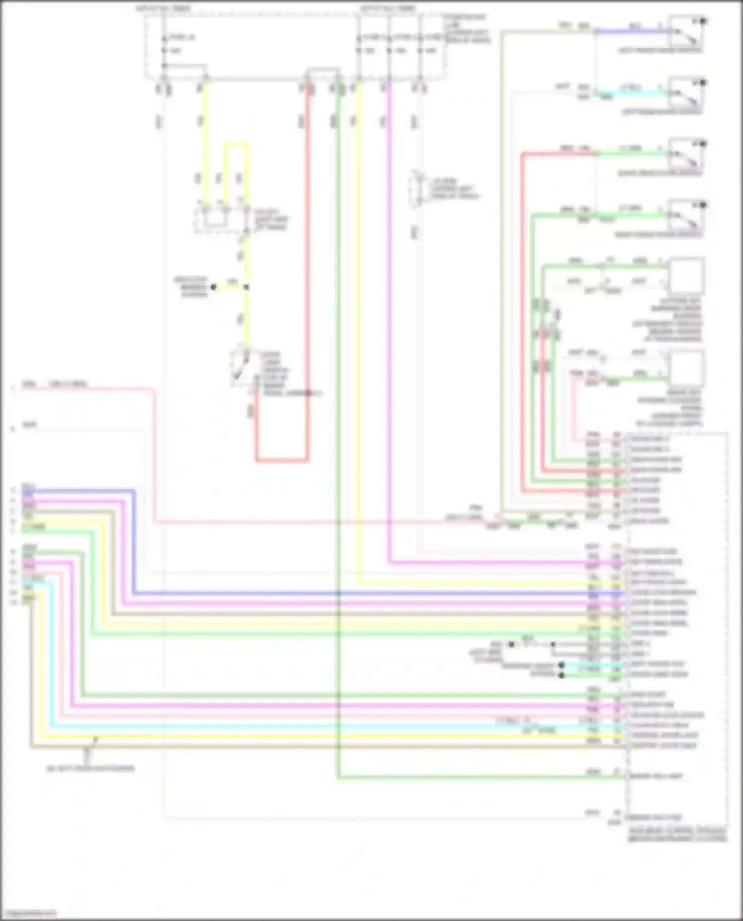 Wiring diagram right front door switch for Nissan Pathfinder IV facelift (2016-2020) (5 of 8)