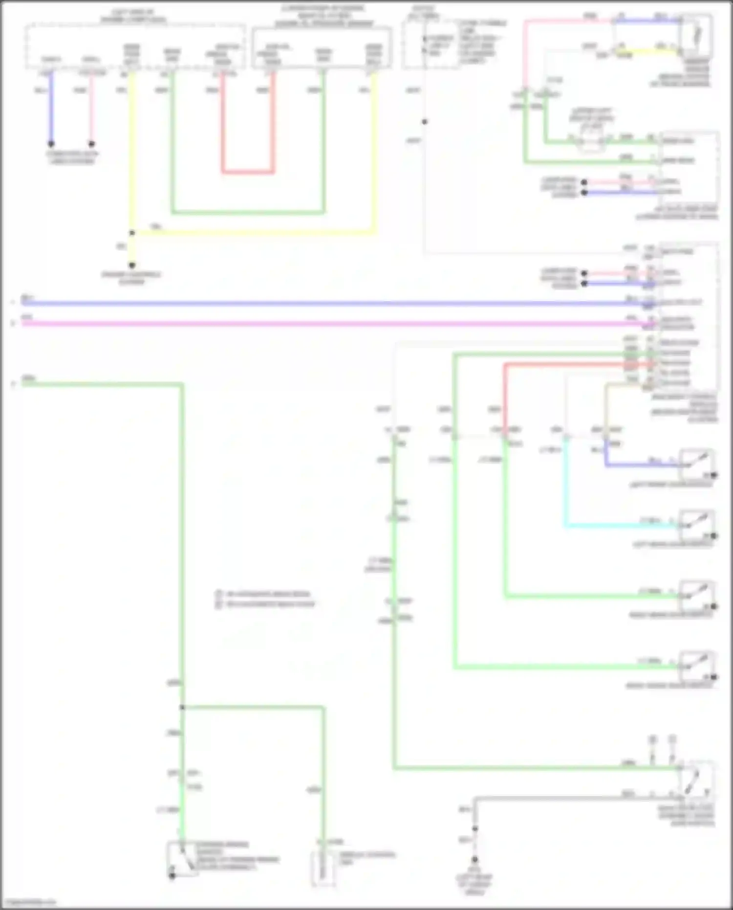 Wiring diagram right front door switch for Nissan Pathfinder IV facelift (2016-2020) (4 of 8)