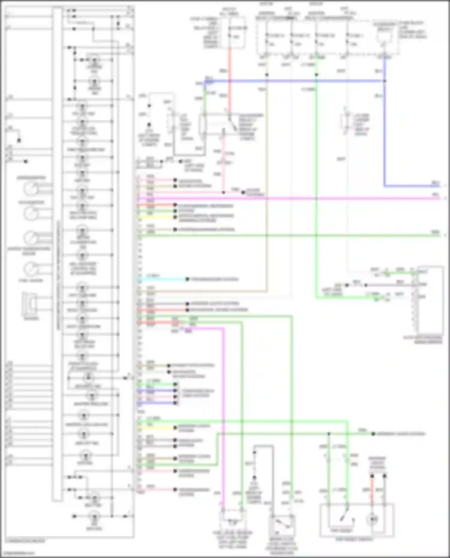 Wiring diagram supplemental restraints system for Nissan Pathfinder IV facelift (2016-2020) (1 of 2)
