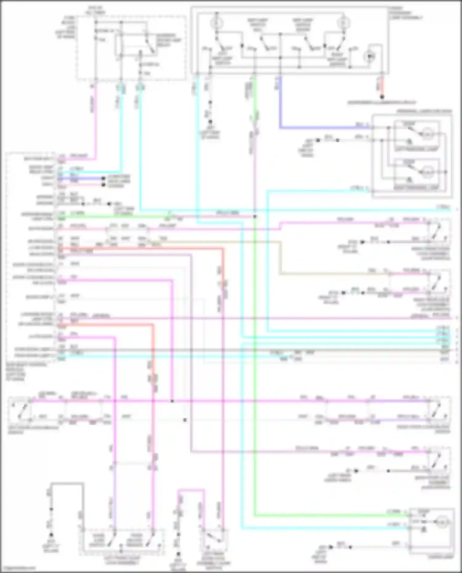 Pathfinder Nissan V (2021-2024): Courtesy lamps circuit (1 of 2)