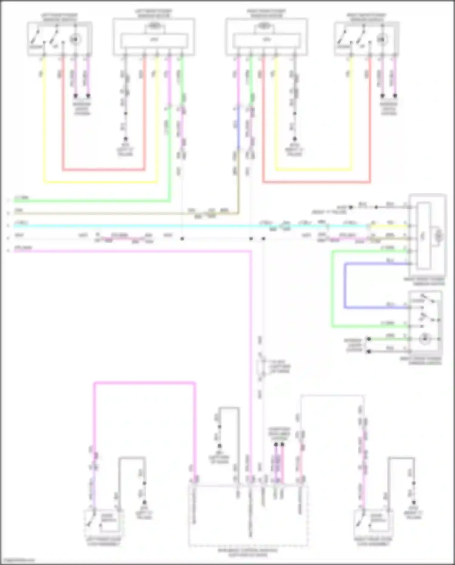 Pathfinder Nissan V (2021-2024): Power windows circuit (2 of 2)
