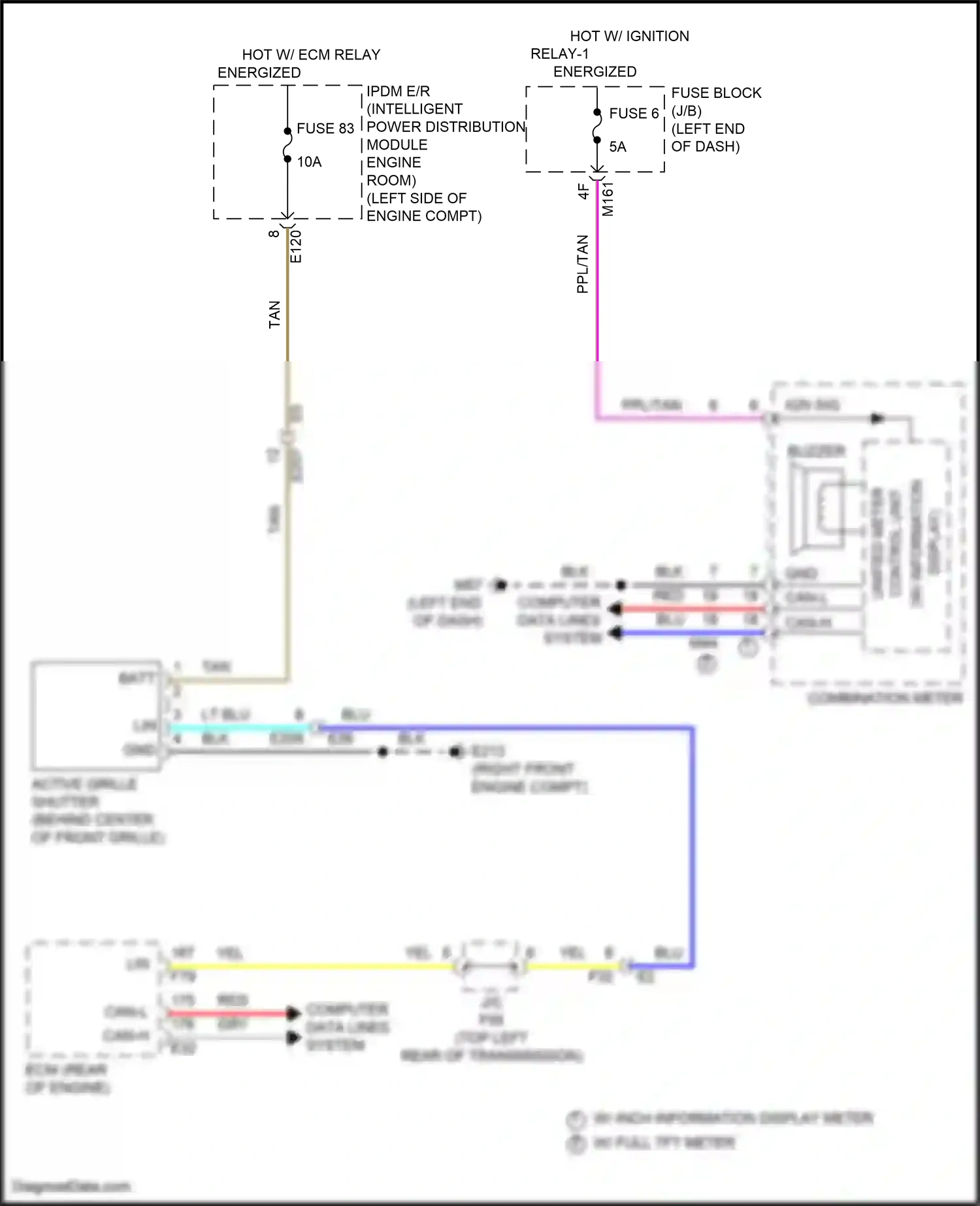 Wiring diagram active grille shutter for Nissan Pathfinder V (2021-2024) (1 of 3)