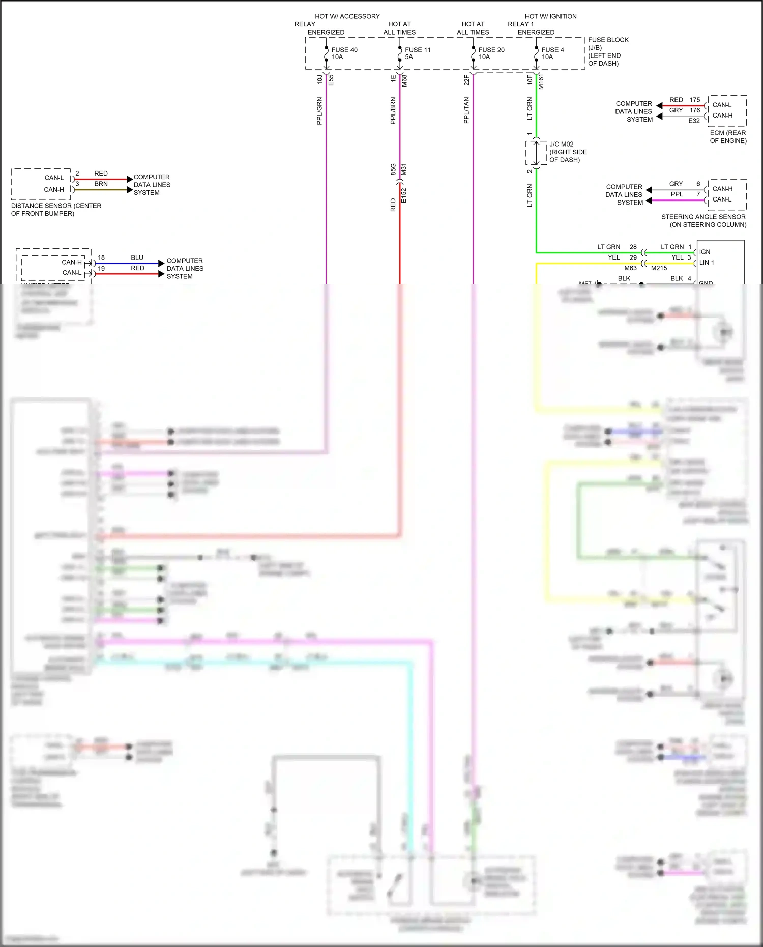 Wiring diagram automatic brake hold switch indicator for Nissan Pathfinder V (2021-2024) (2 of 2)