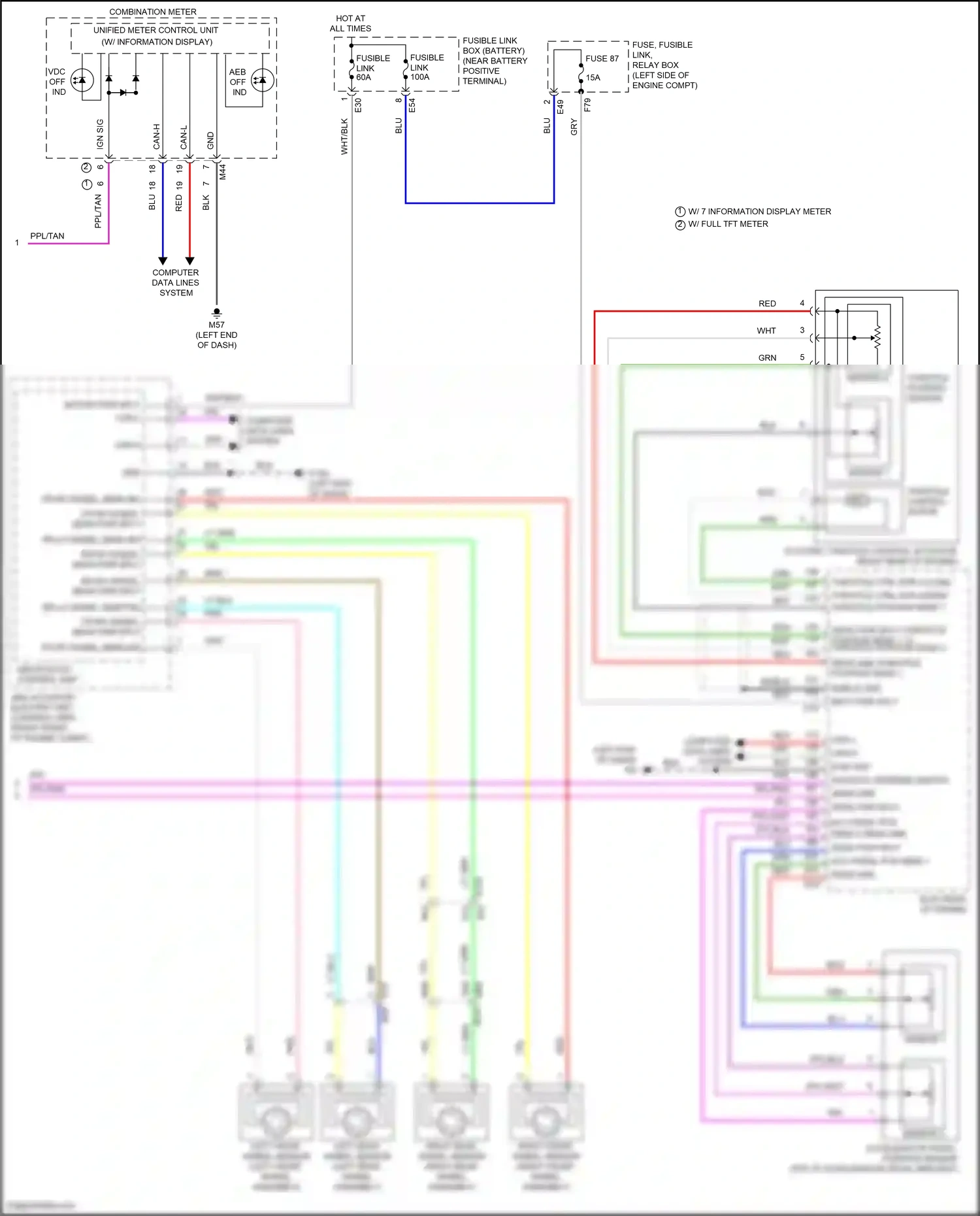 Wiring diagram combination meter for Nissan Pathfinder V (2021-2024) (23 of 31)