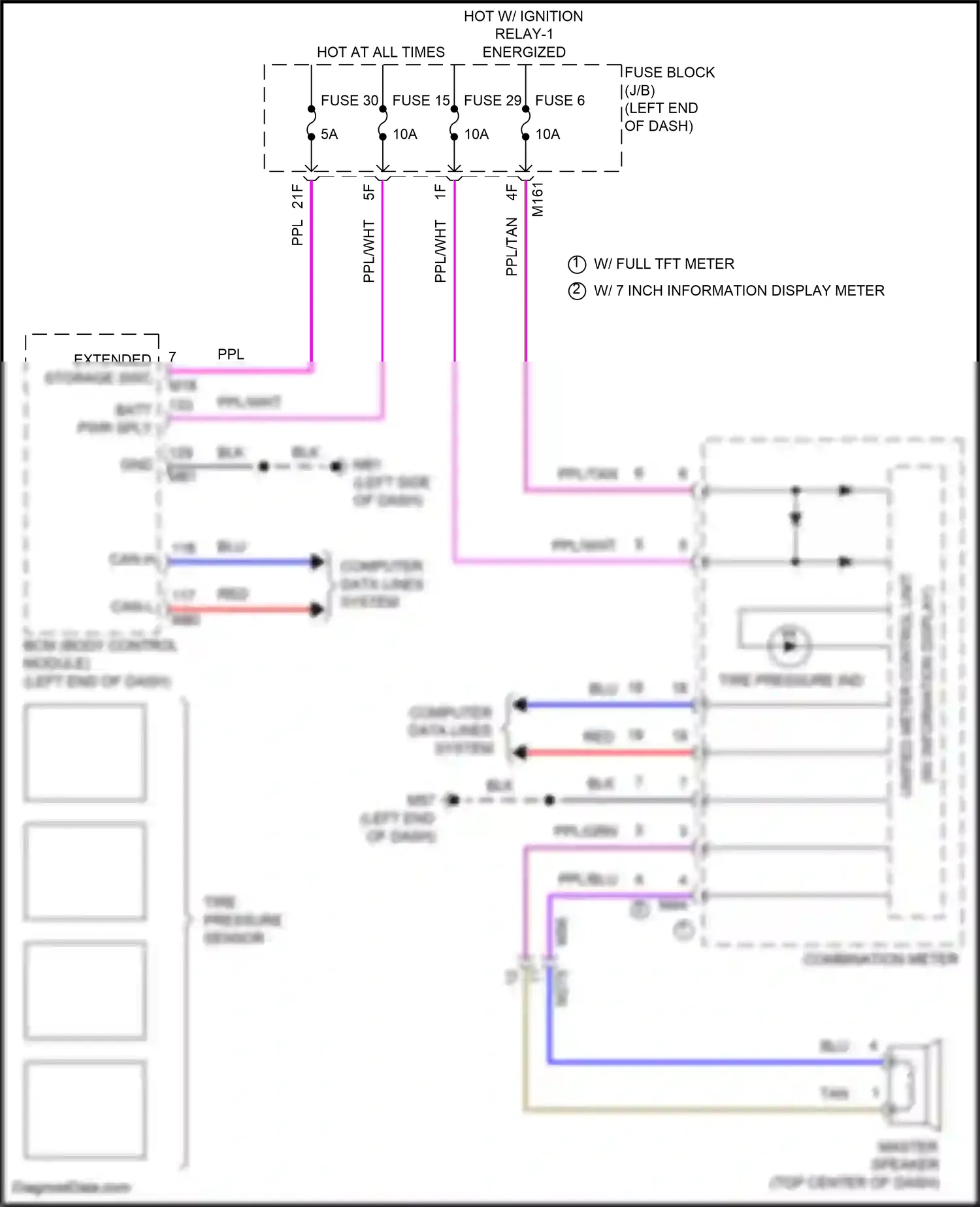 Wiring diagram combination meter for Nissan Pathfinder V (2021-2024) (20 of 31)