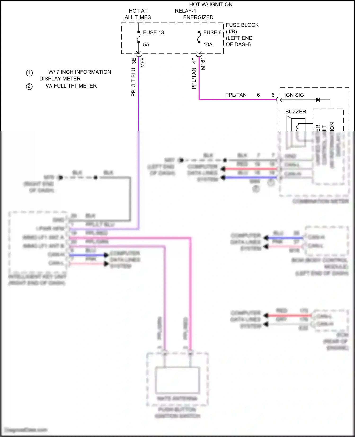 Wiring diagram combination meter for Nissan Pathfinder V (2021-2024) (6 of 31)