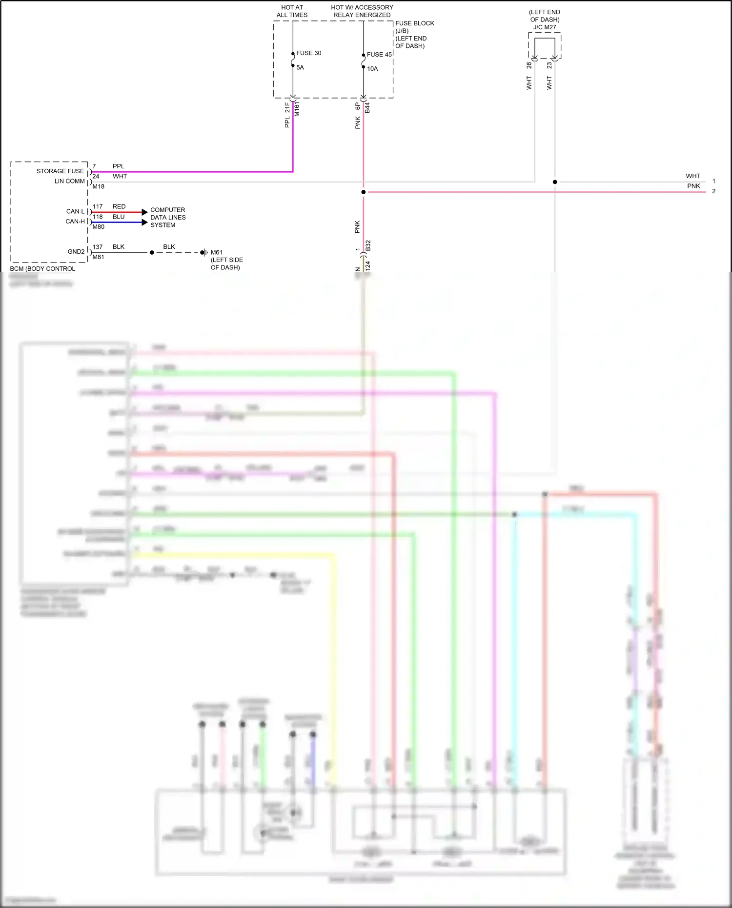 Wiring diagram computer data lines system for Nissan Pathfinder V (2021-2024) (5 of 84)