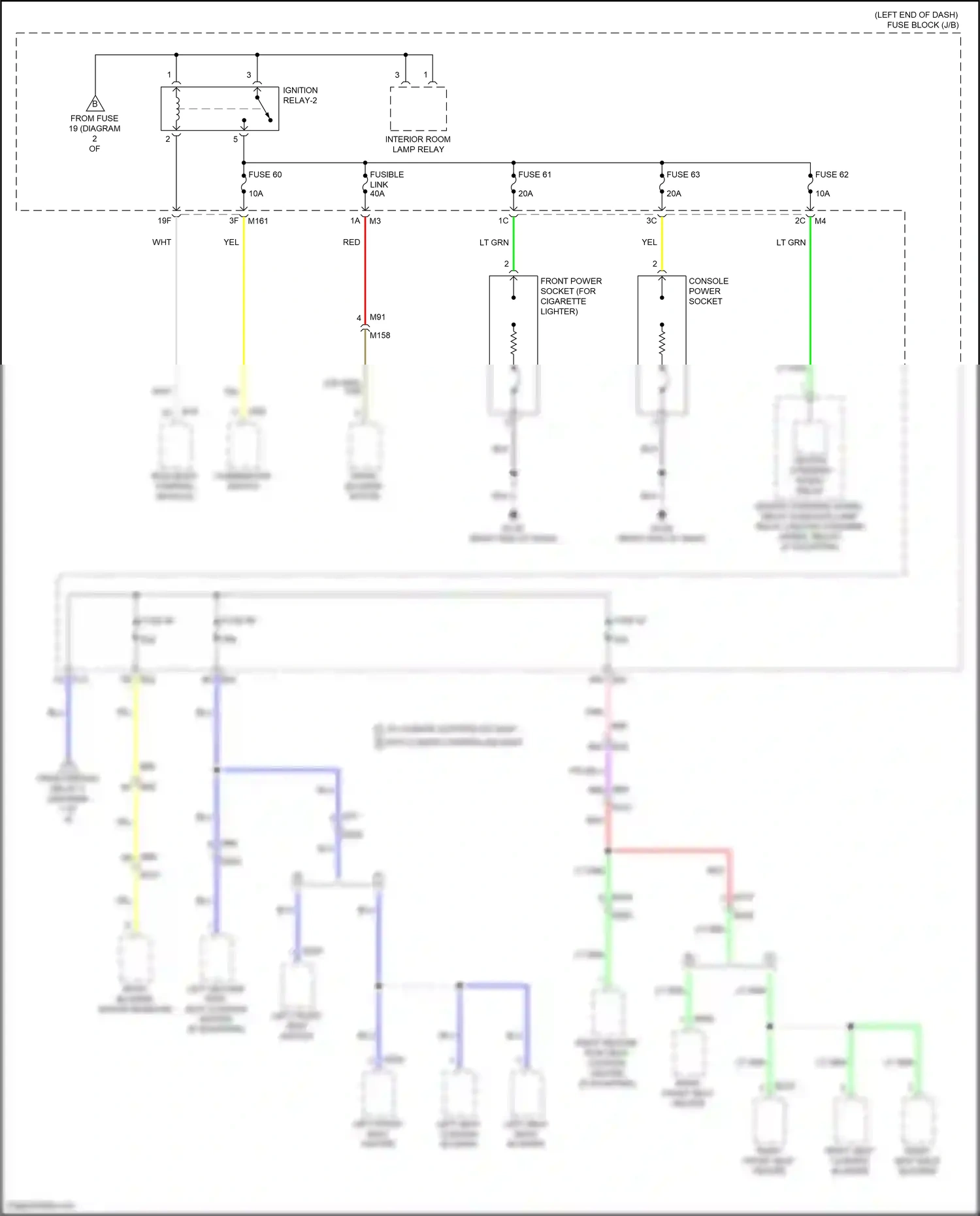 Wiring diagram console power socket for Nissan Pathfinder V (2021-2024) (2 of 2)