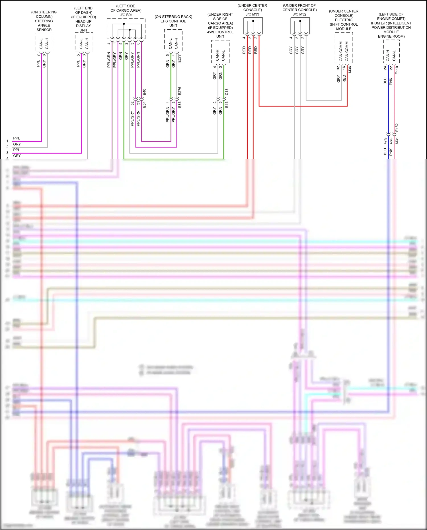 Wiring diagram electric shift control module for Nissan Pathfinder V (2021-2024) (1 of 4)