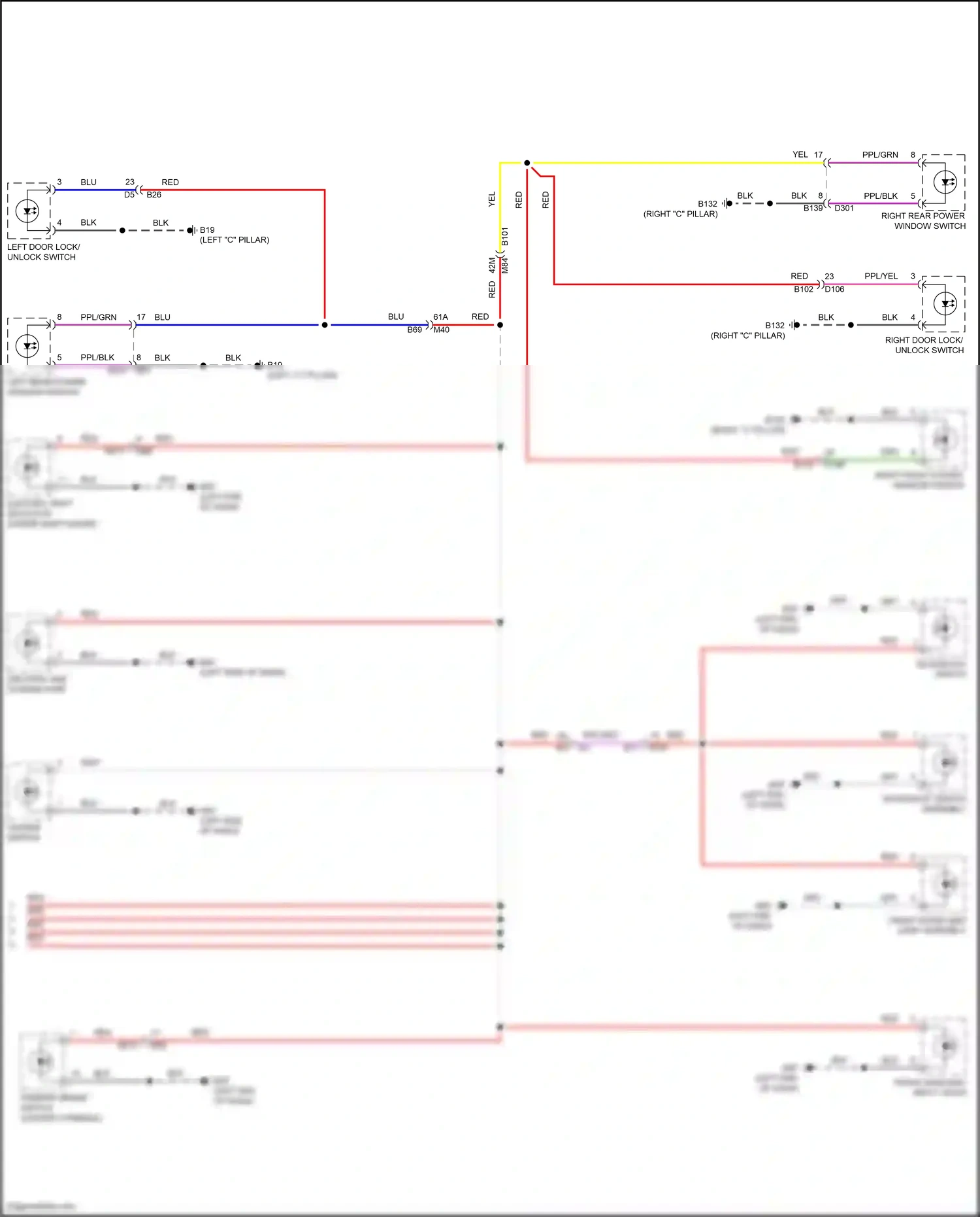 Wiring diagram electric shift selector for Nissan Pathfinder V (2021-2024) (2 of 3)