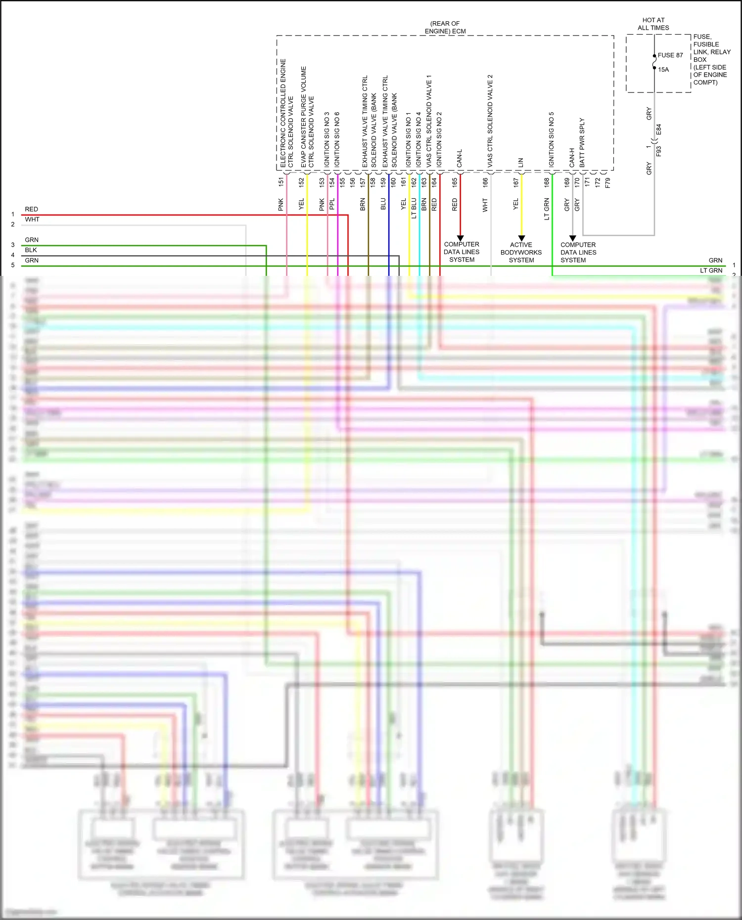 Wiring diagram electronic controlled engine for Nissan Pathfinder V (2021-2024) (1 of 1)