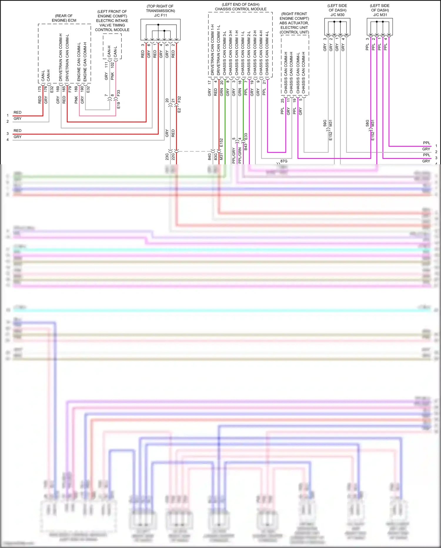Wiring diagram engine can comm-l for Nissan Pathfinder V (2021-2024) (1 of 1)
