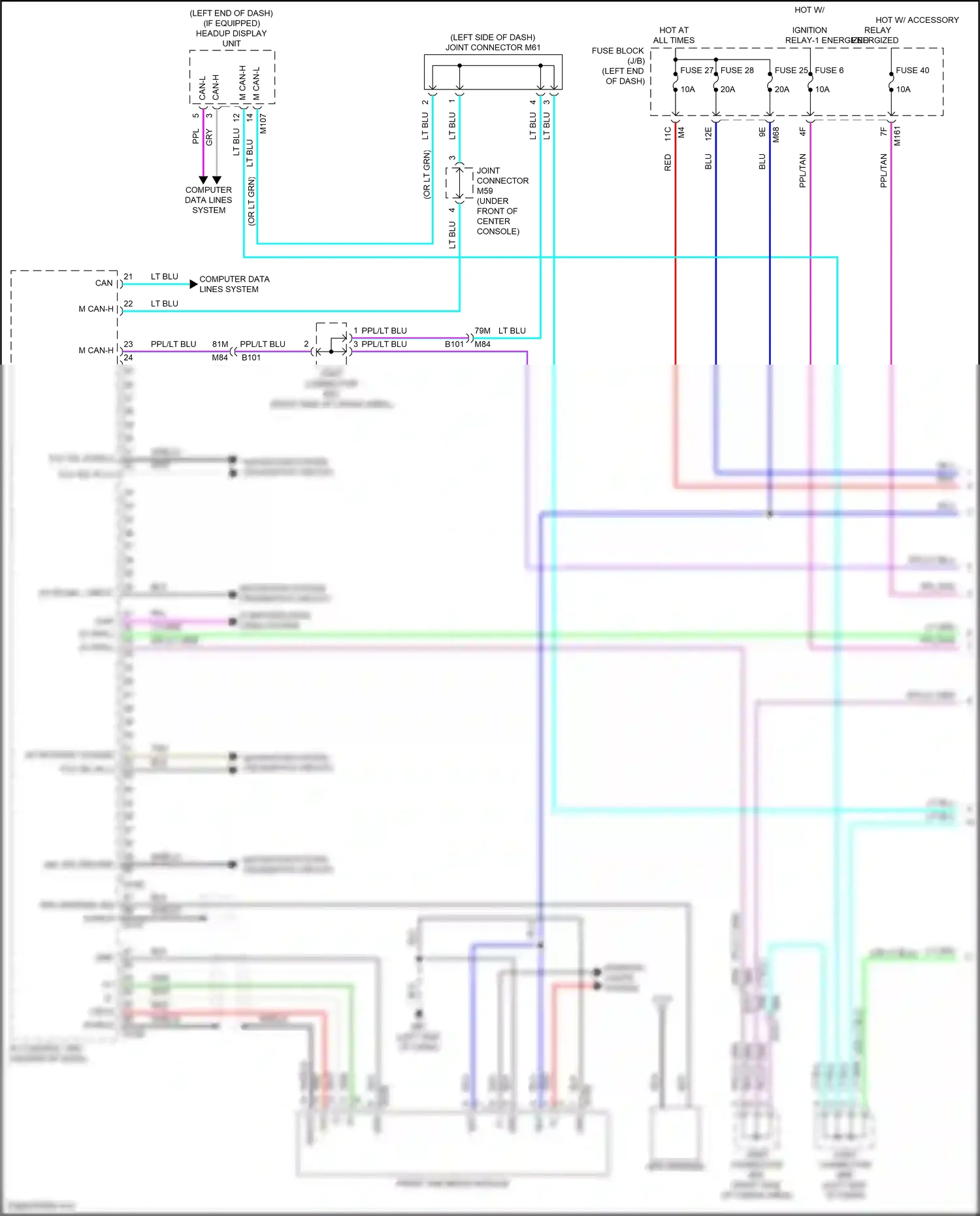 Wiring diagram front usb media module for Nissan Pathfinder V (2021-2024) (1 of 2)