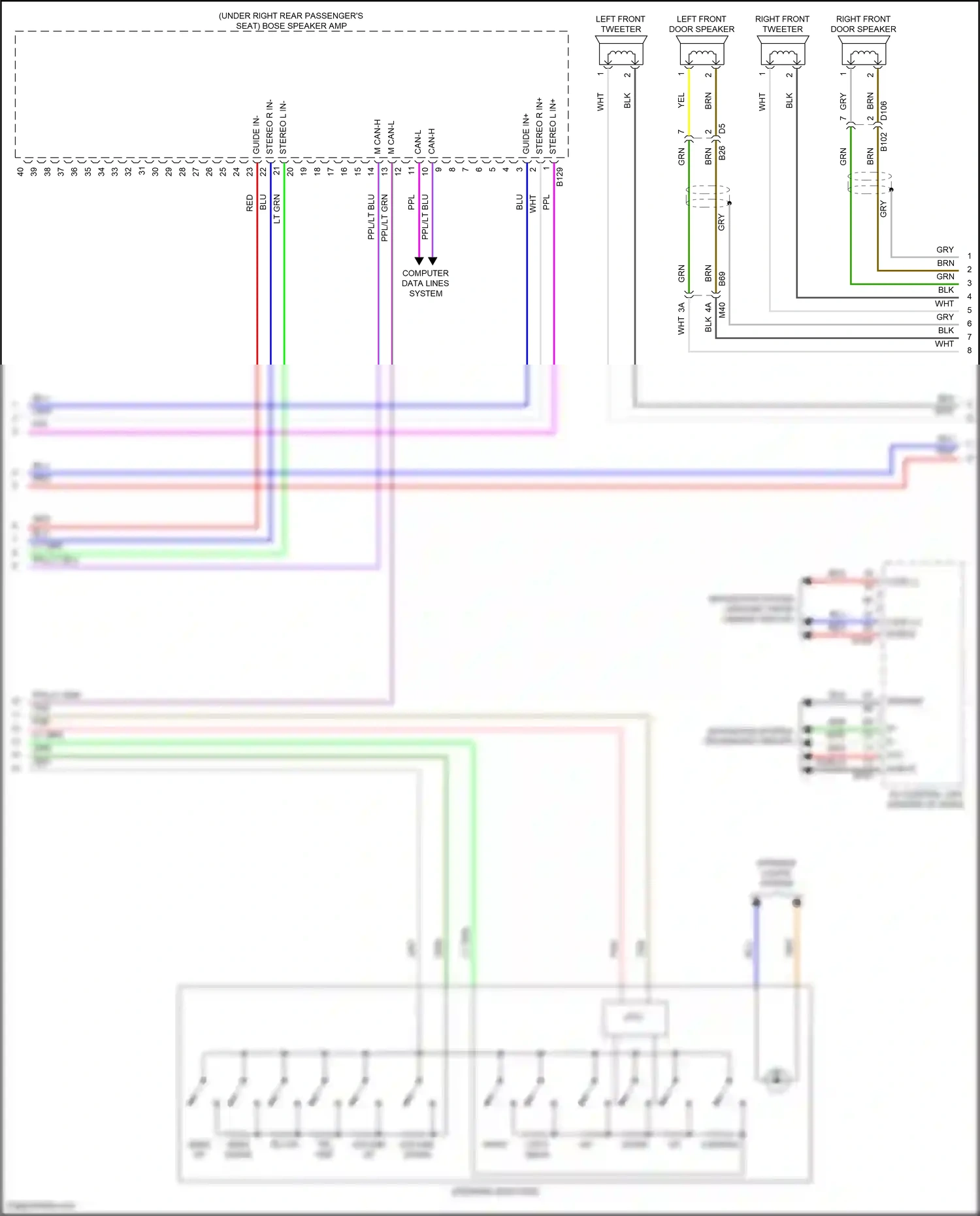 Wiring diagram left/ back for Nissan Pathfinder V (2021-2024) (2 of 5)