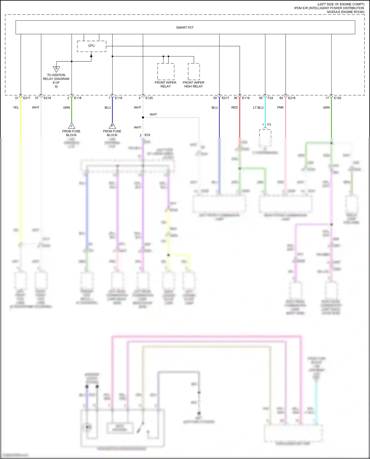 Wiring diagram left front combination lamp for Nissan Pathfinder V (2021-2024) (5 of 5)