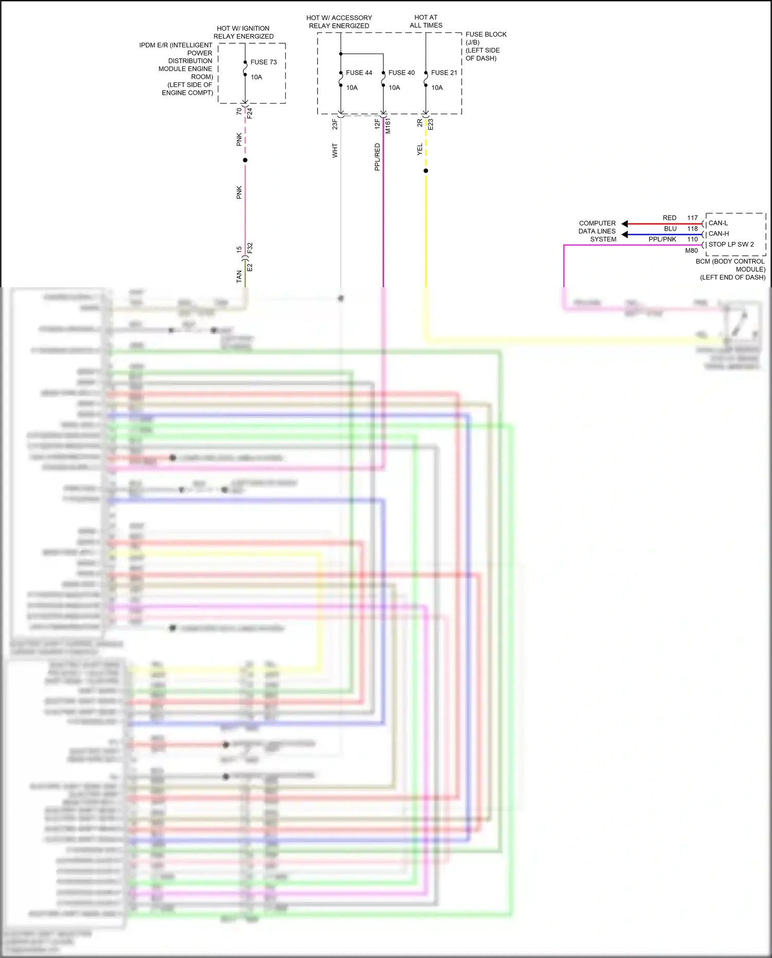 Wiring diagram m position indicator for Nissan Pathfinder V (2021-2024) (1 of 1)