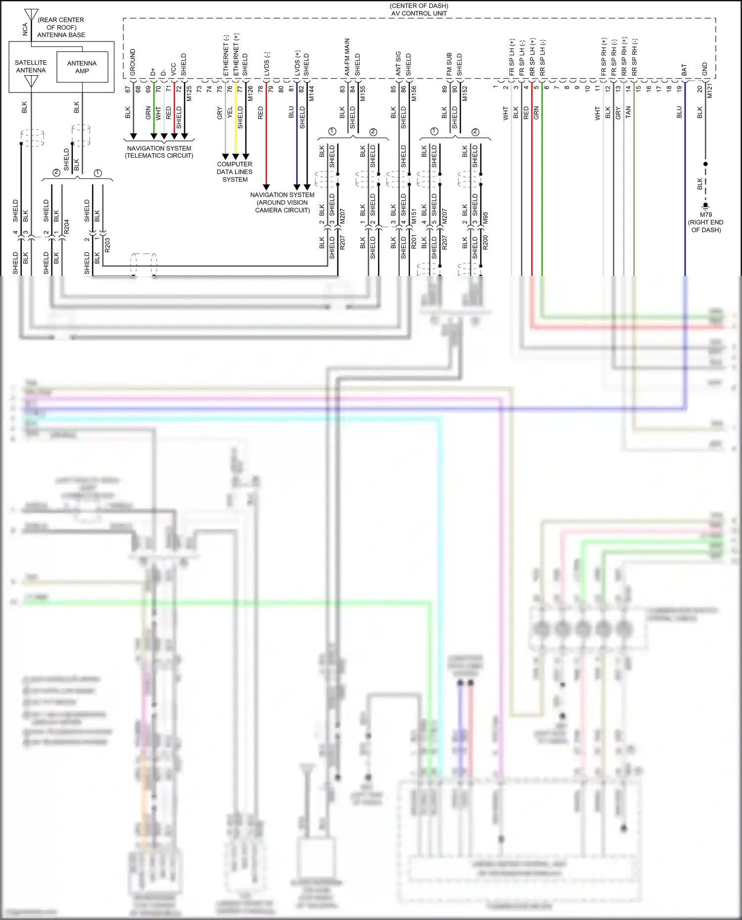 Wiring diagram navigation system for Nissan Pathfinder V (2021-2024) (4 of 8)