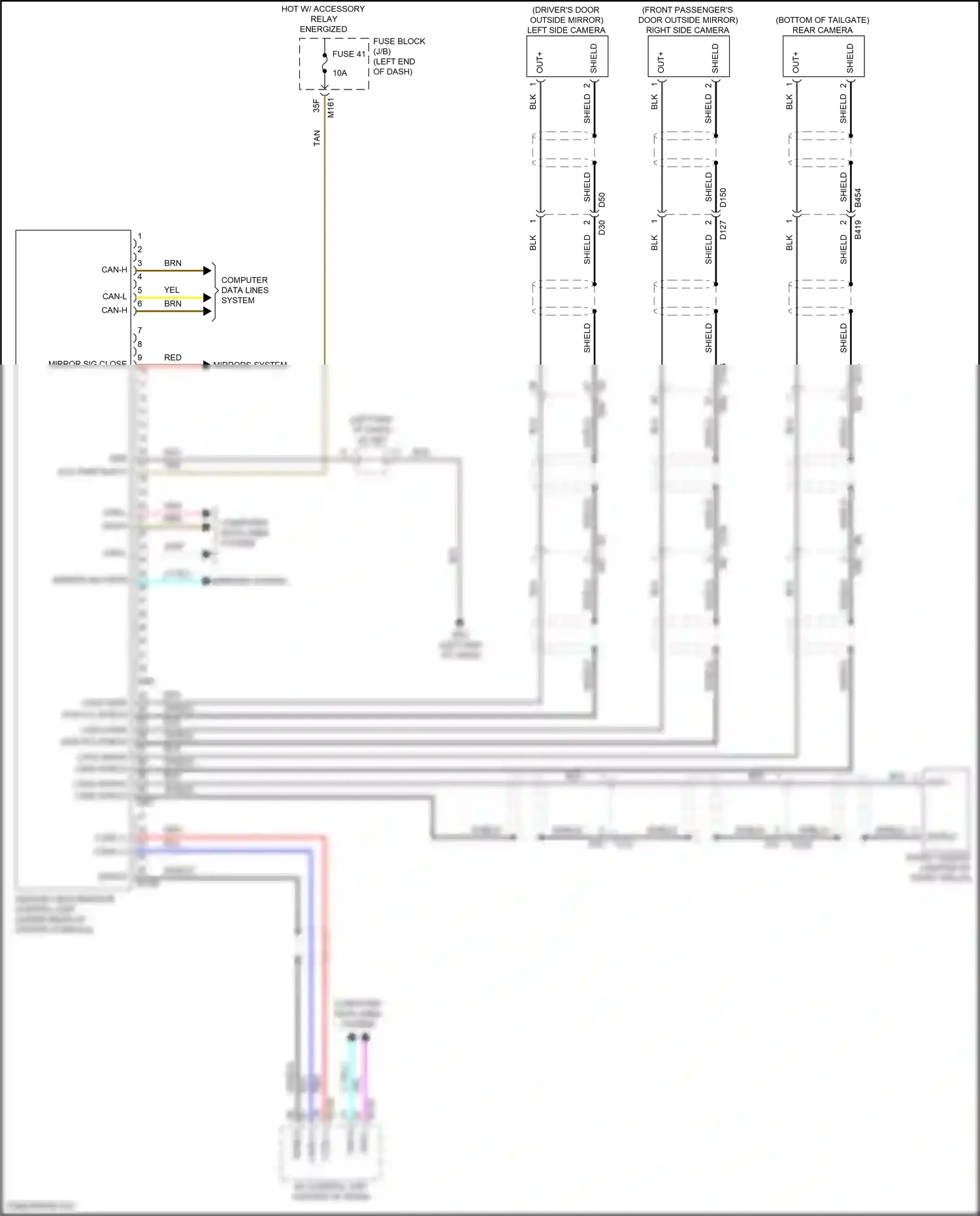 Wiring diagram right side camera for Nissan Pathfinder V (2021-2024) (1 of 1)