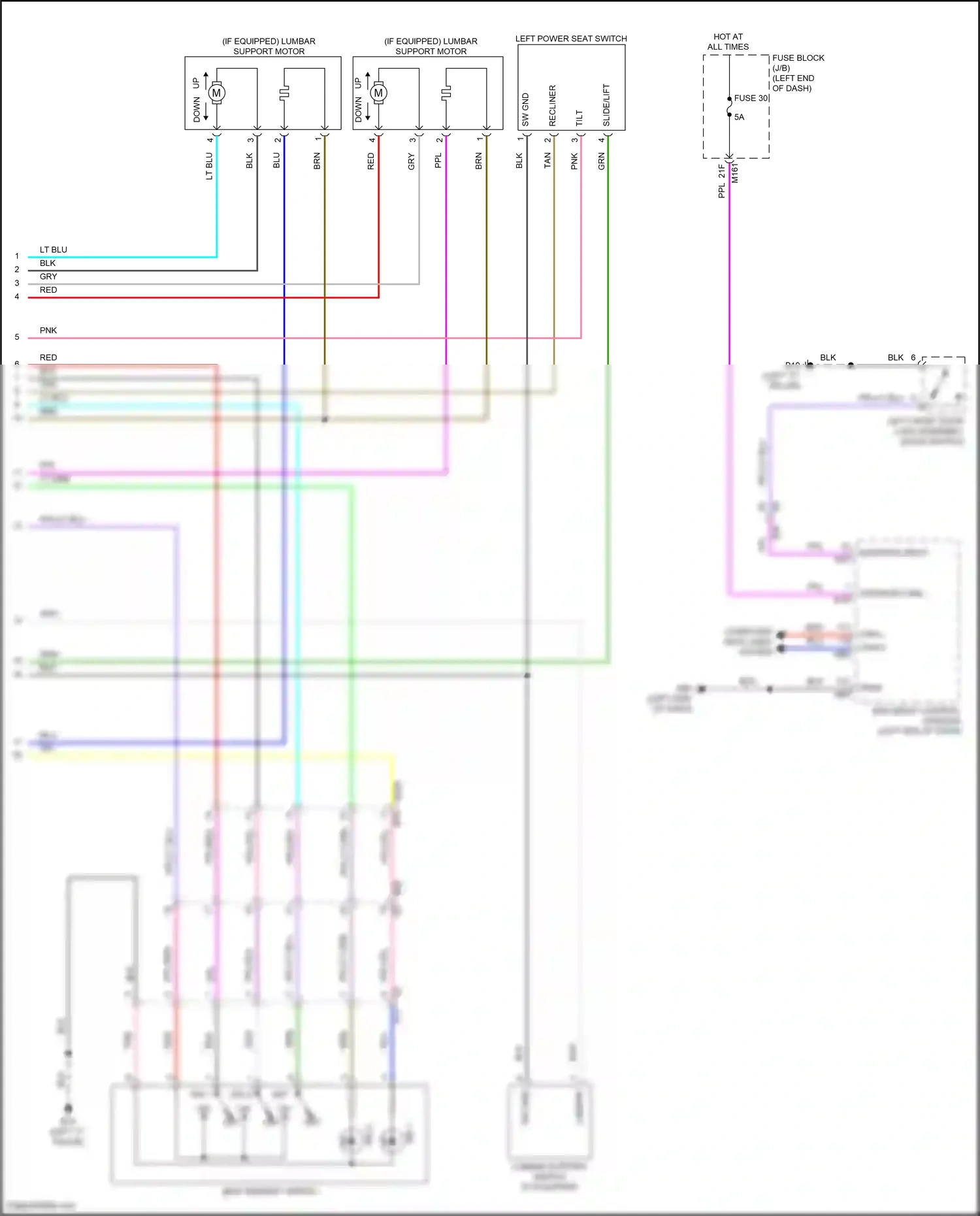 Wiring diagram seat memory switch for Nissan Pathfinder V (2021-2024) (4 of 5)