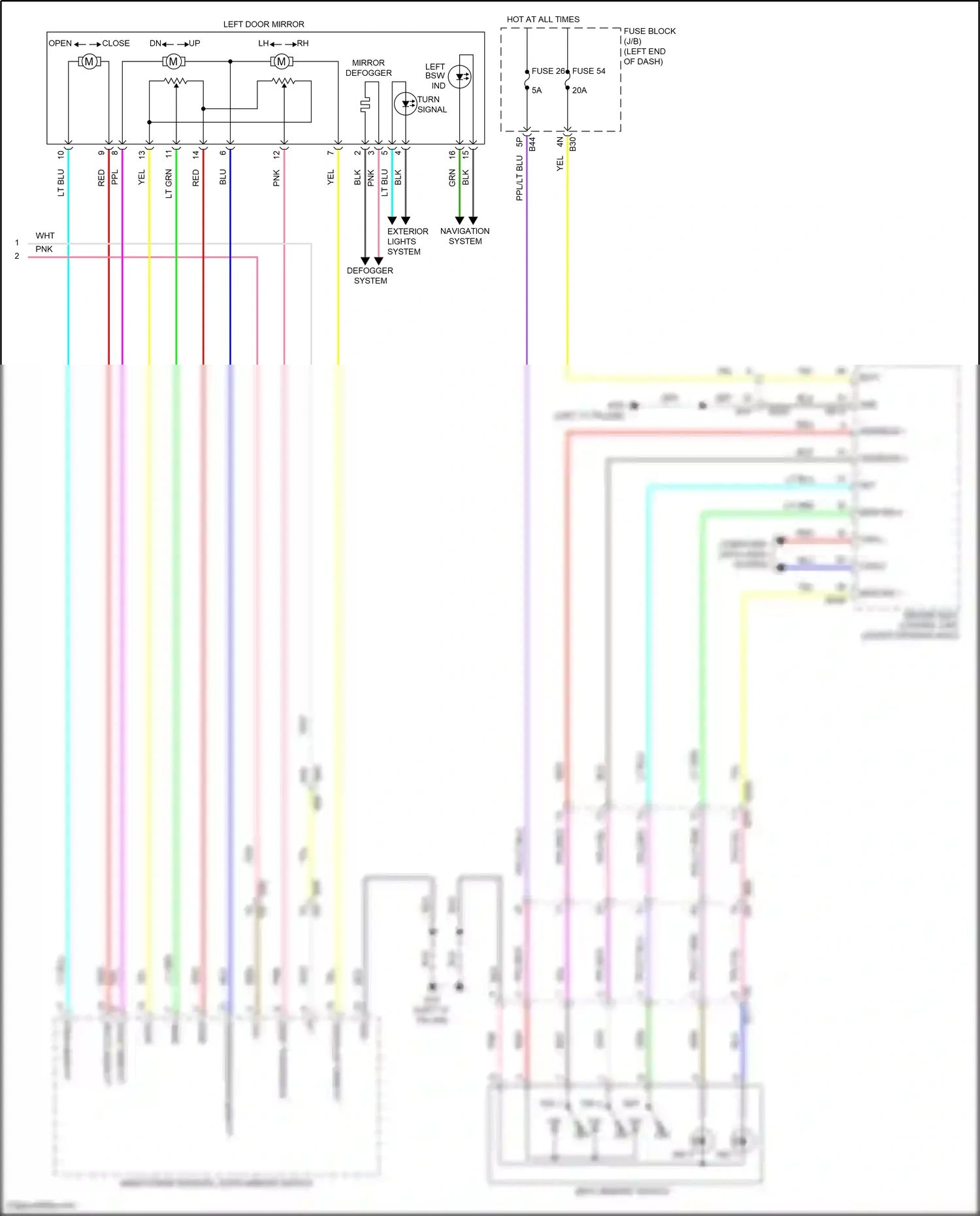 Wiring diagram seat memory switch for Nissan Pathfinder V (2021-2024) (2 of 5)