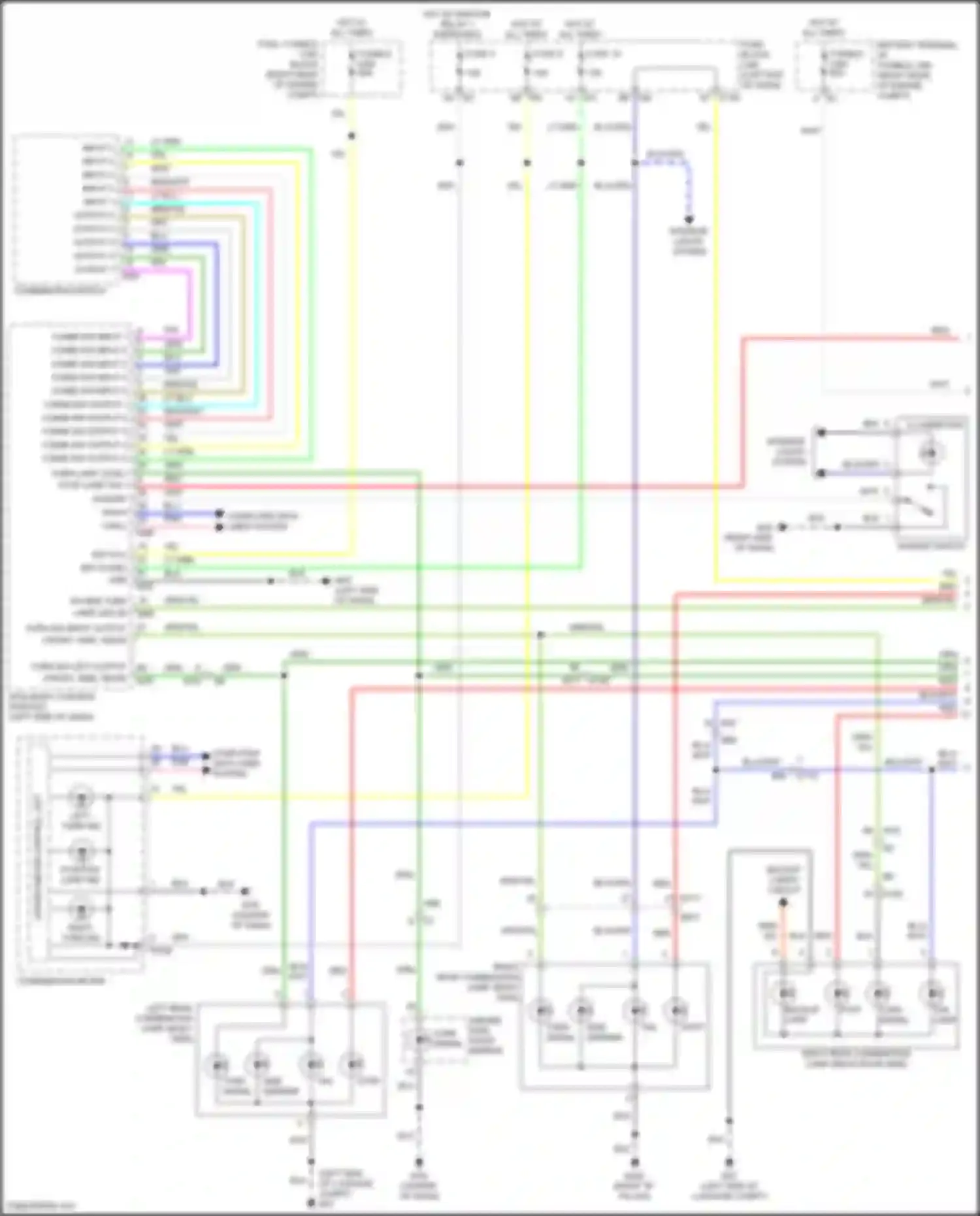 Patrol Nissan Y62 facelift 2 (2019-2024): Exterior lamps circuit (1 of 2)