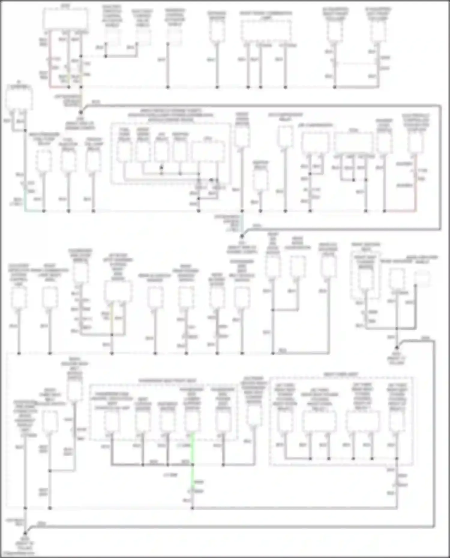 Patrol Nissan Y62 facelift 2 (2019-2024): Ground distribution circuit (1 of 6)