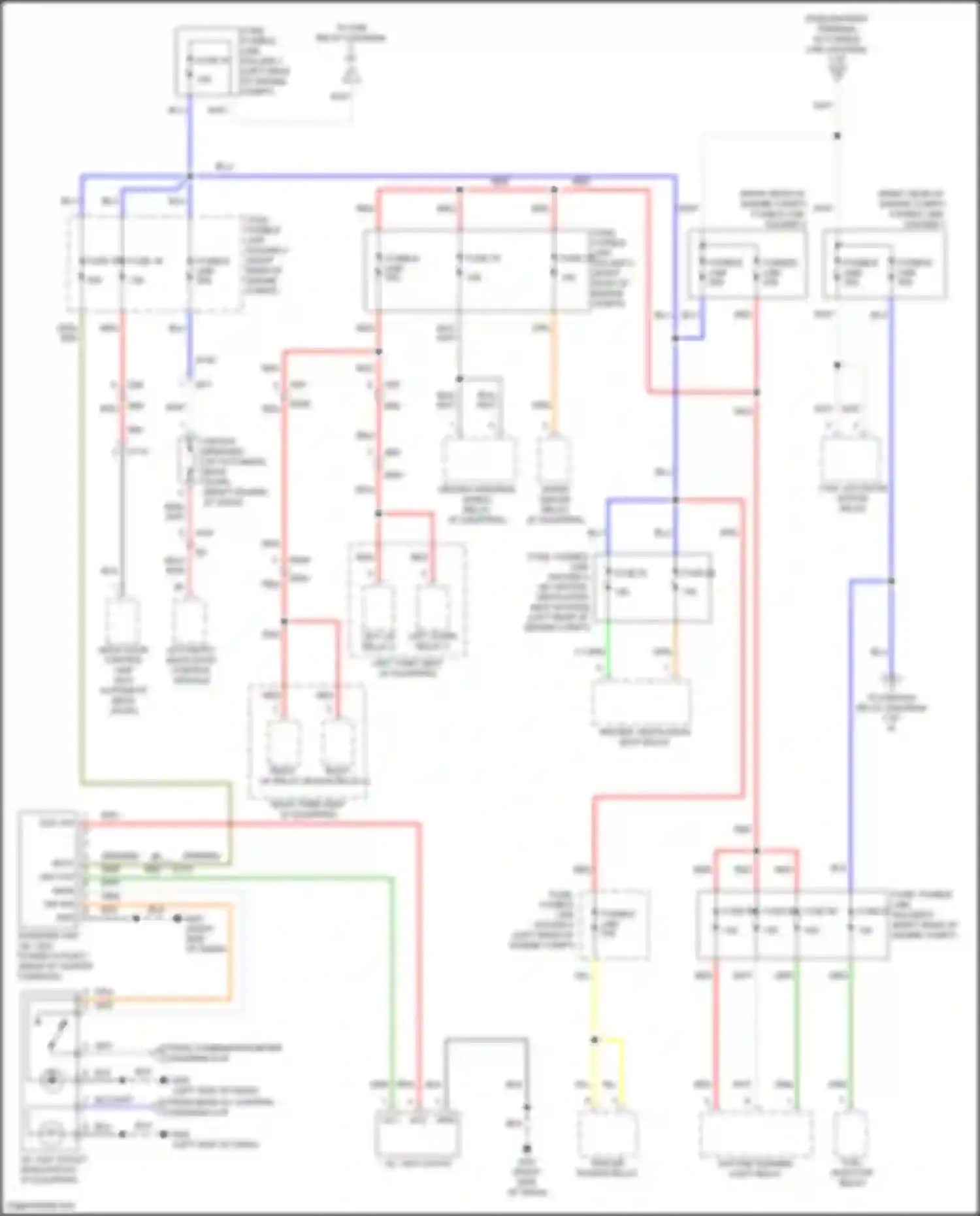 Wiring diagram automatic back door control module for Nissan Patrol Y62 facelift 2 (2019-2024) (4 of 5)