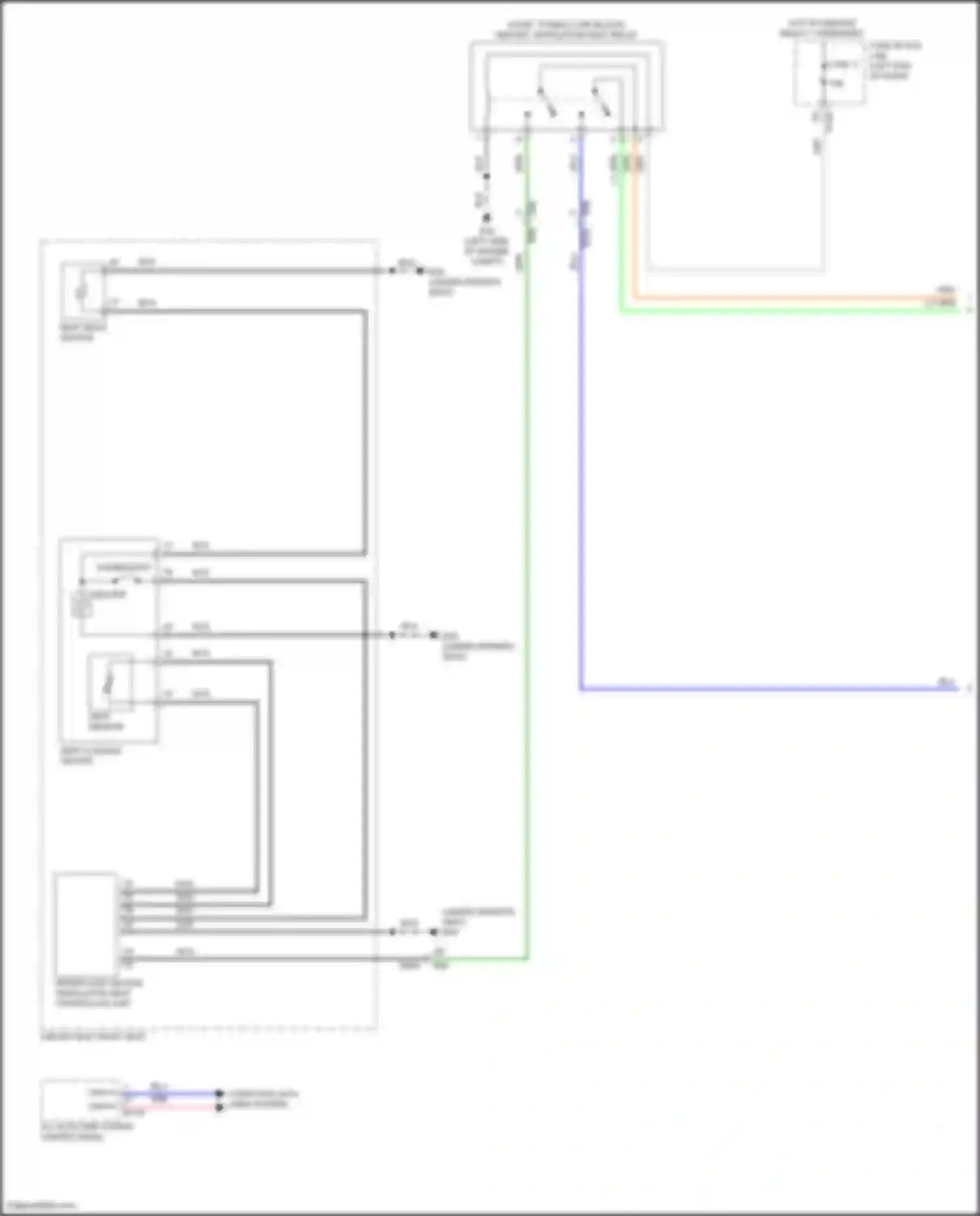 Wiring diagram driver side heater, ventilation seat controlled unit for Nissan Patrol Y62 facelift 2 (2019-2024) (2 of 2)