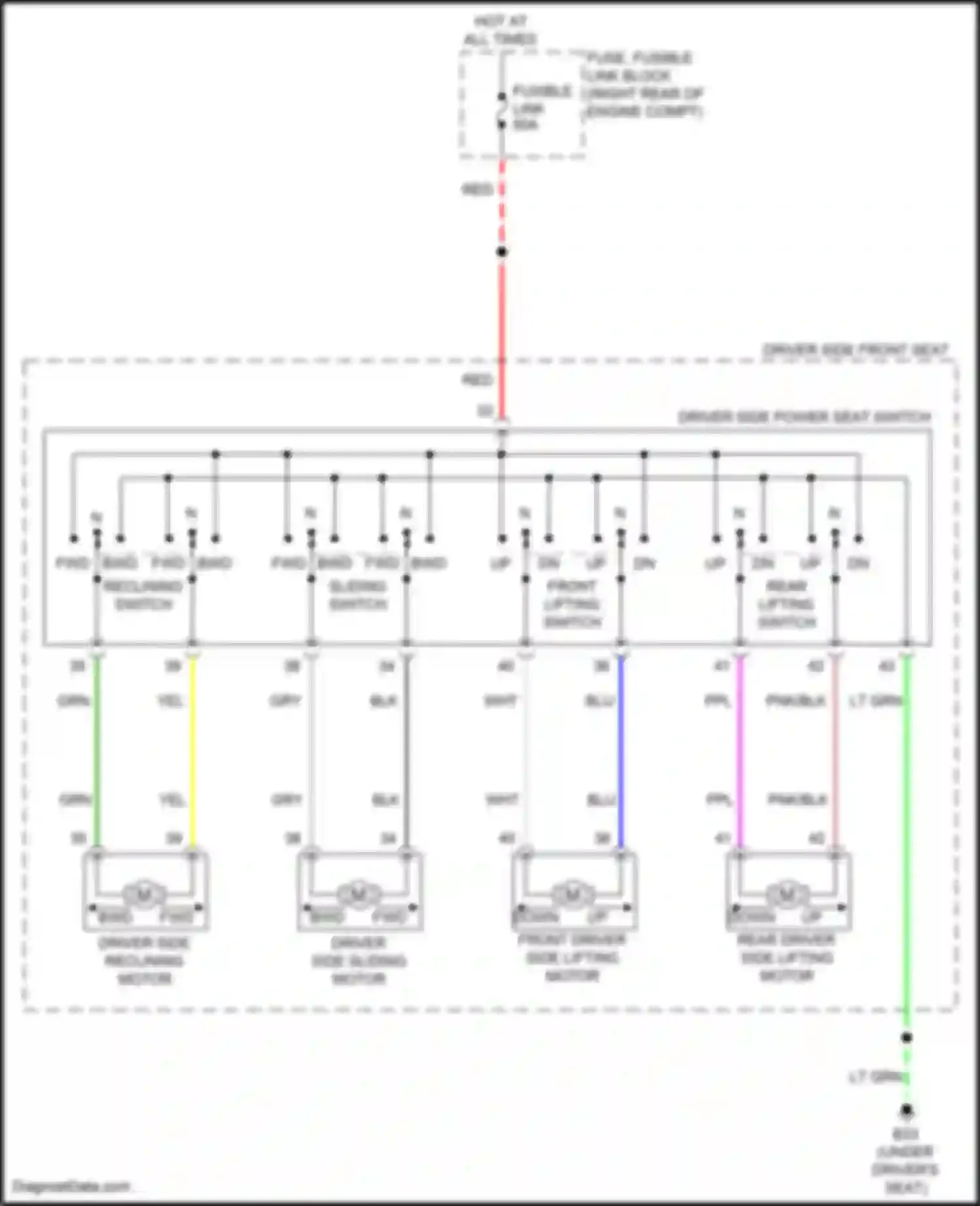 Wiring diagram fuse, fusible link block for Nissan Patrol Y62 facelift 2 (2019-2024) (14 of 48)