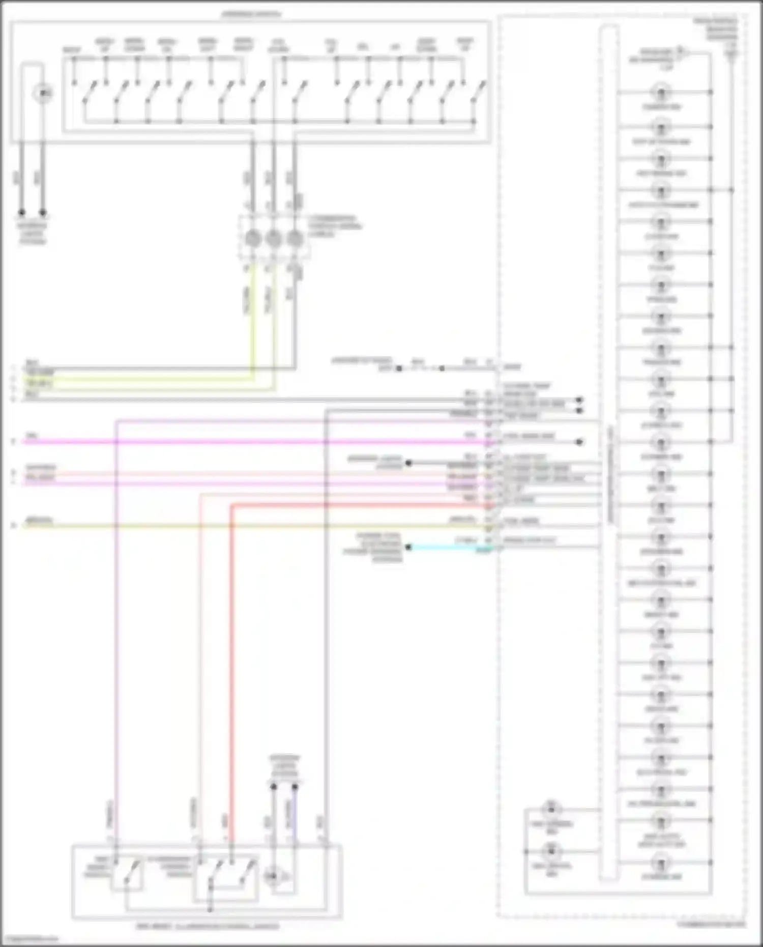 Wiring diagram illumination control switch for Nissan Patrol Y62 facelift 2 (2019-2024) (1 of 2)